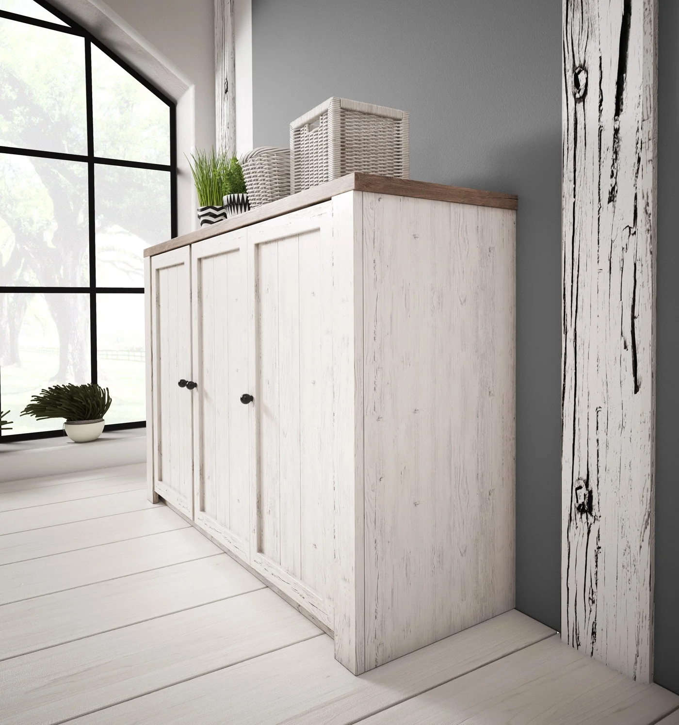 Parello 4 - Dressoir - Wit/eiken - 130x43x88 cm - Image 3