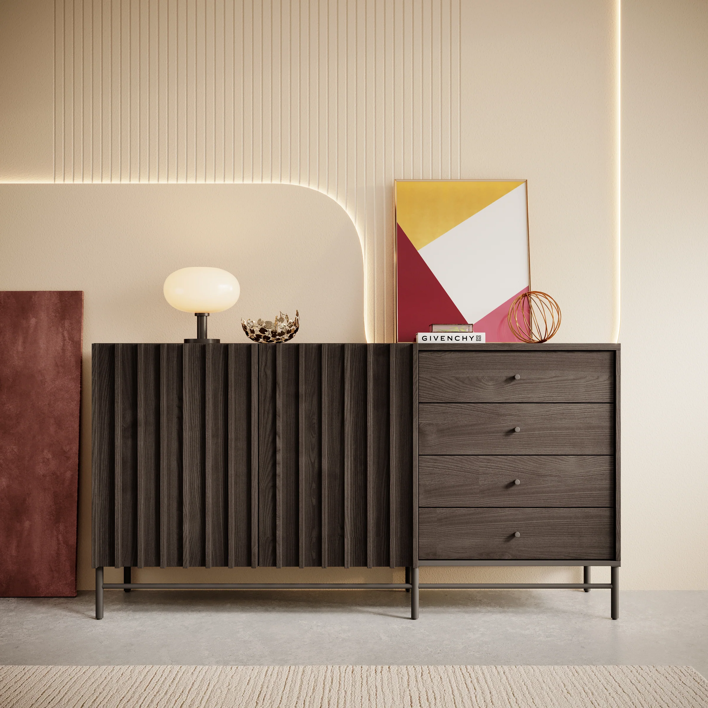 Paz - Dressoir - Donker eiken - 165x44x87 cm - Image 3