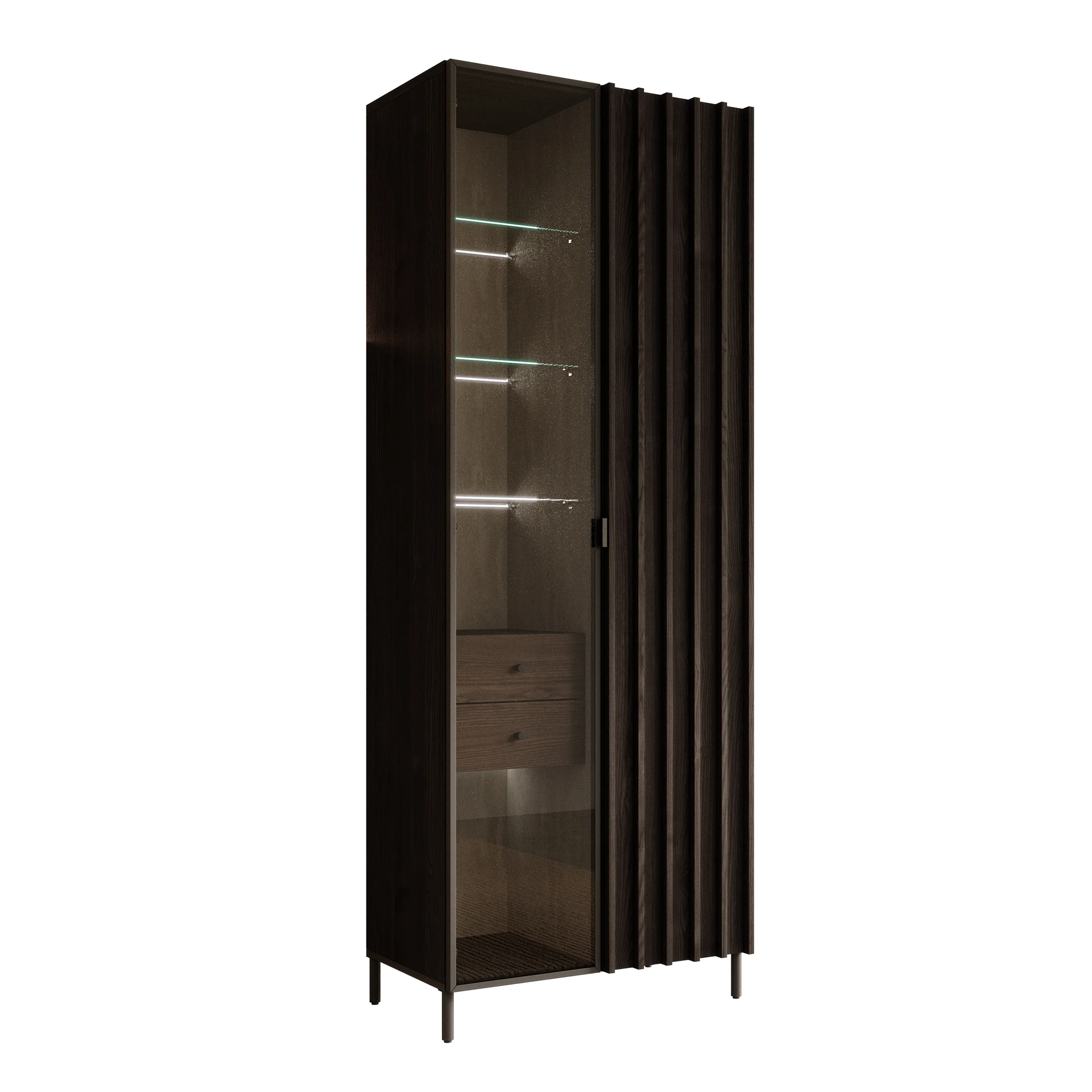 Paz - Vitrinekast - Donkerbruin - 73x44x196 cm - Image 6