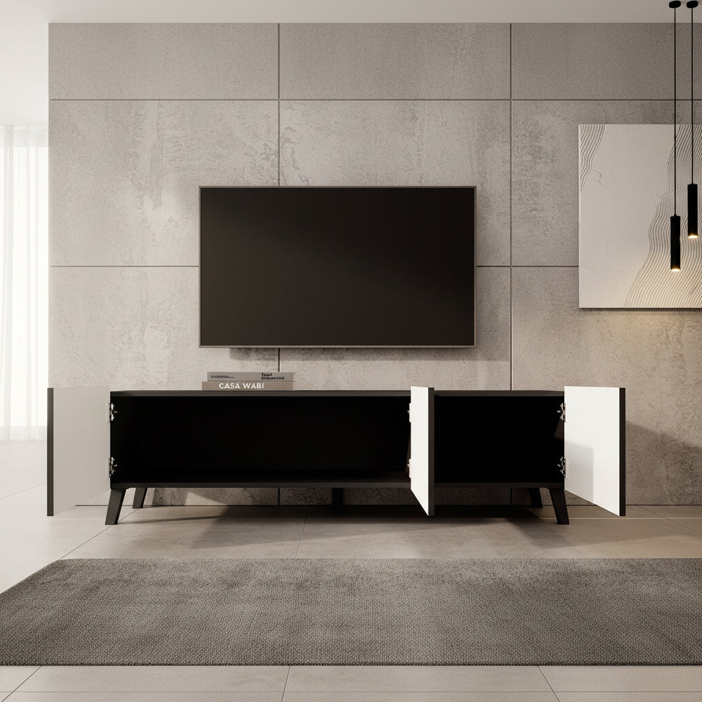 Pepinos 2 - TV-Meubel - Mat zwart - 150x42x44 cm - Image 2