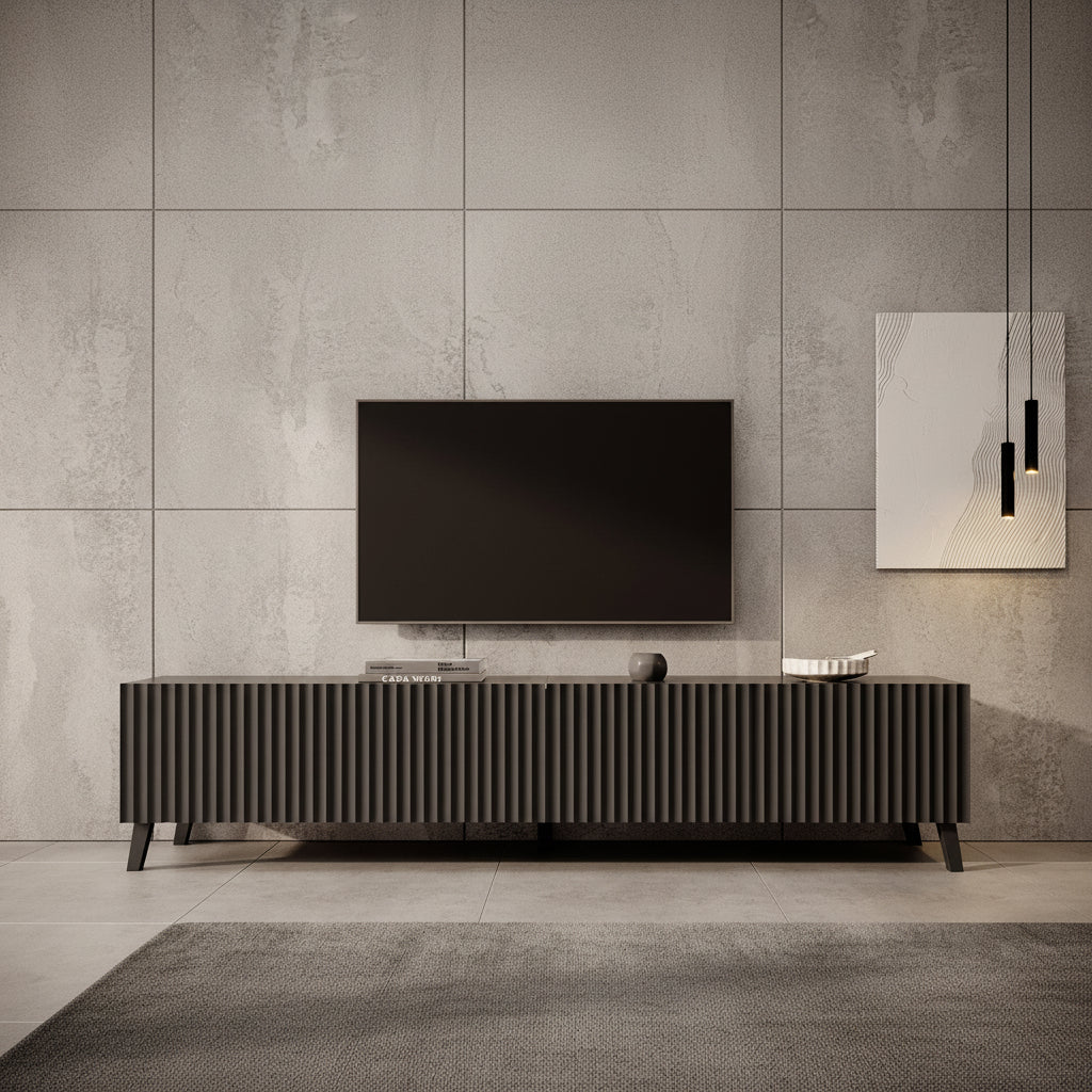 Pepinos 2 - TV-Meubel - Mat zwart - 200x42x44 cm - Image 3