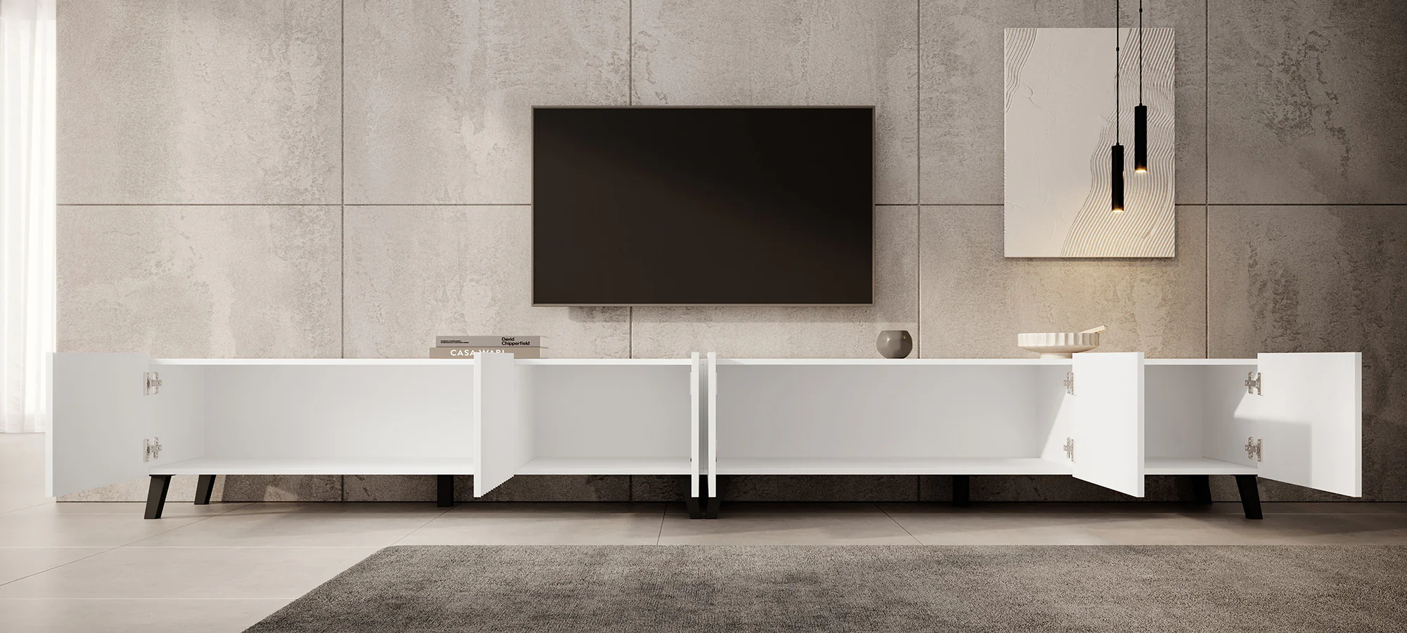 Pepinos 2 - TV-Meubel - Wit - 300x42x44 cm - Image 3