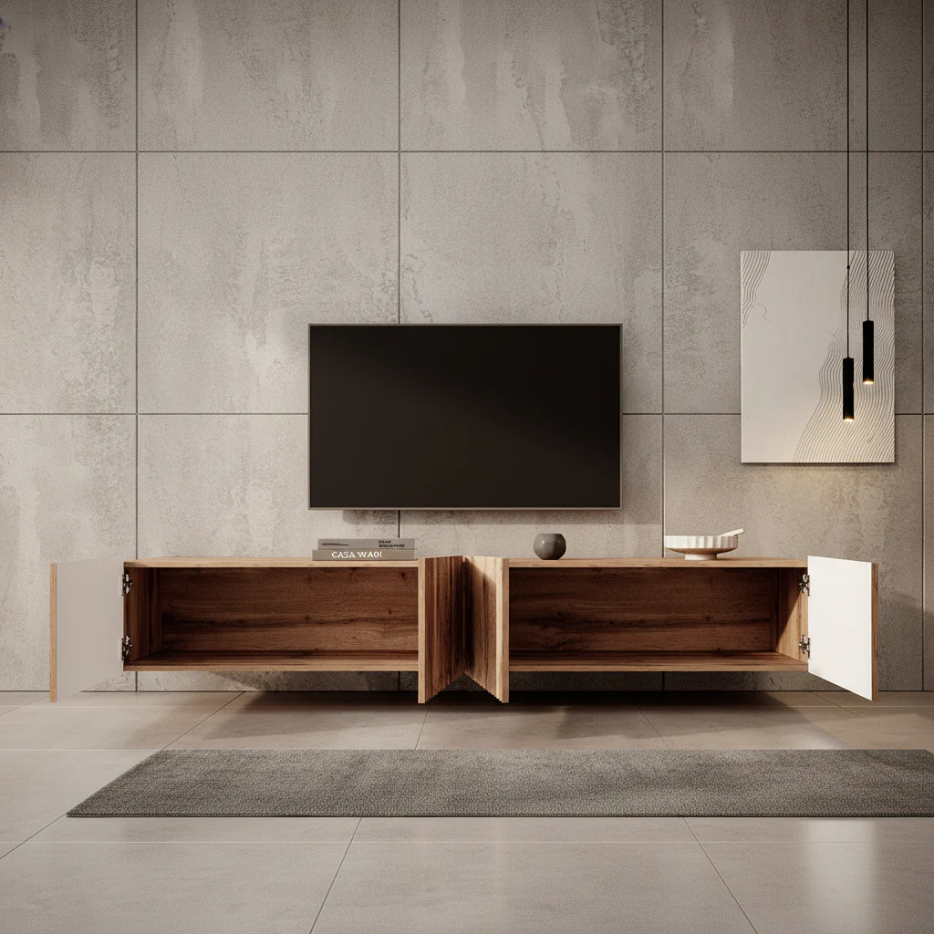 Pepinos - TV-Meubel - Eiken - 200x42x33 cm - Image 2