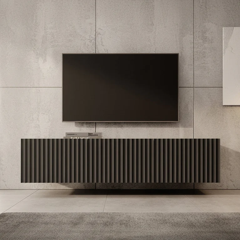 Pepinos - TV-Meubel - Mat zwart - 150x42x33 cm - Image 3