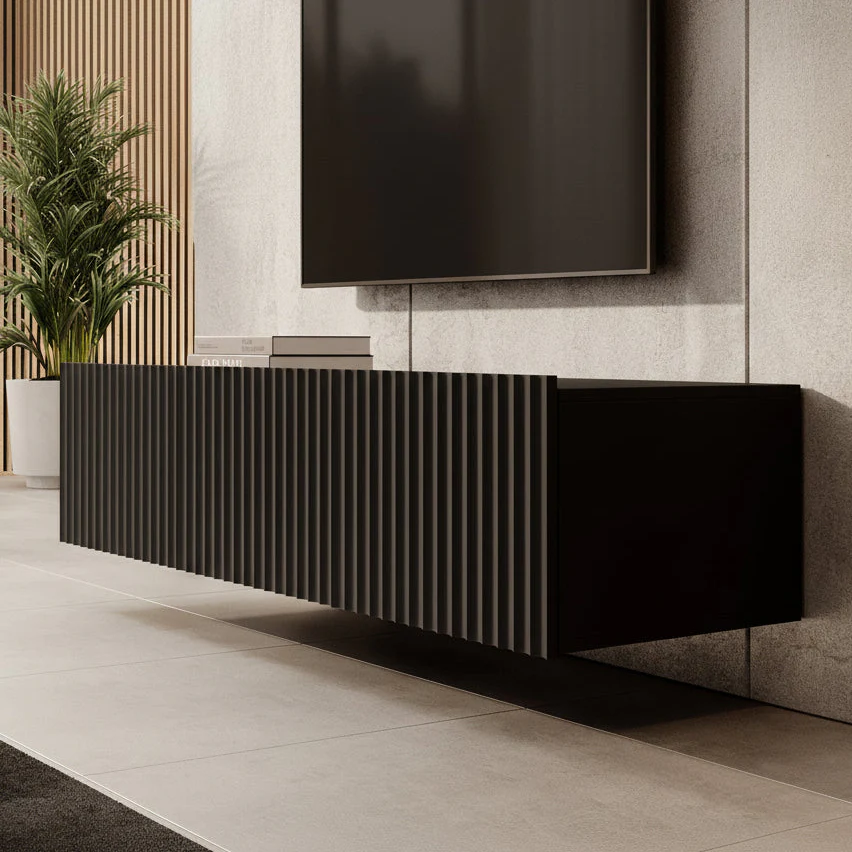 Pepinos - TV-Meubel - Mat zwart - 150x42x33 cm - Image 4