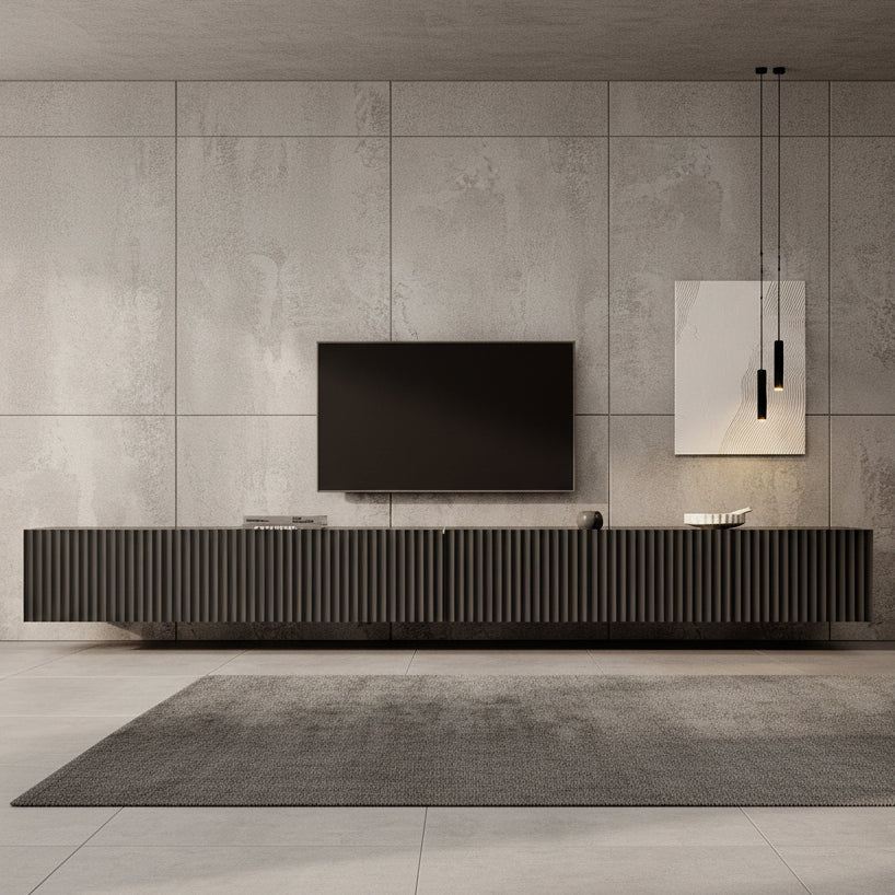 Pepinos - TV-Meubel - Mat zwart - 300x42x33 cm - Image 3