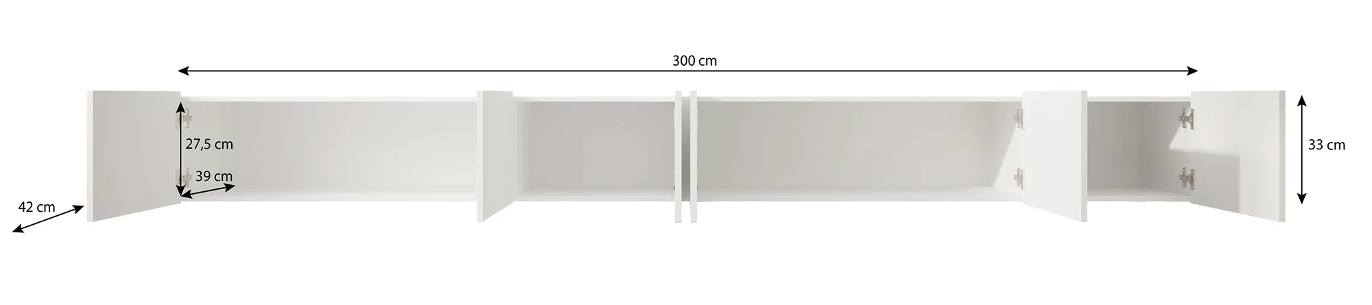 Pepinos - TV-Meubel - Mat zwart - 300x42x33 cm - Image 5