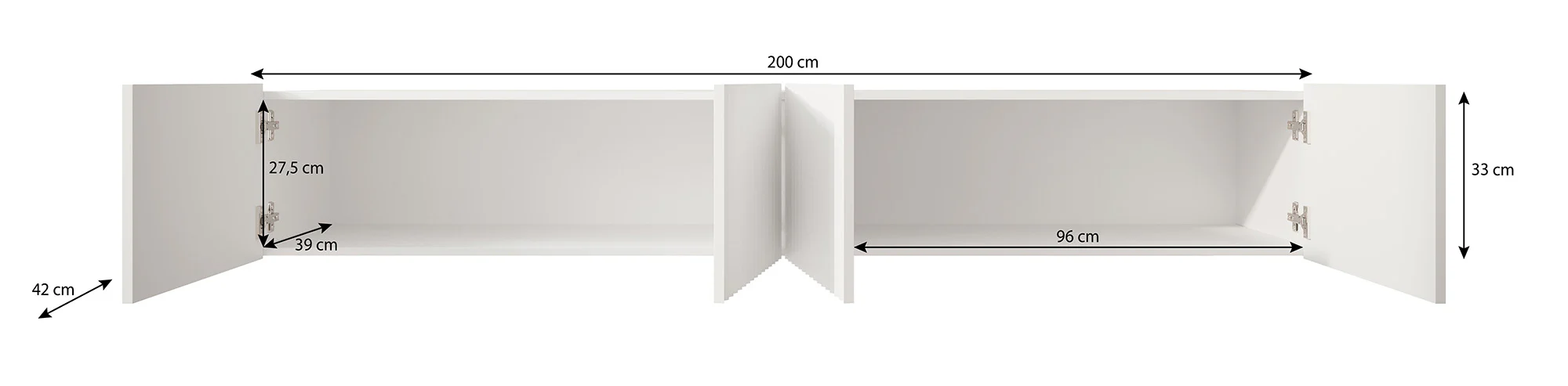 Pepinos - TV-Meubel - Wit - 200x42x33 cm - Image 5