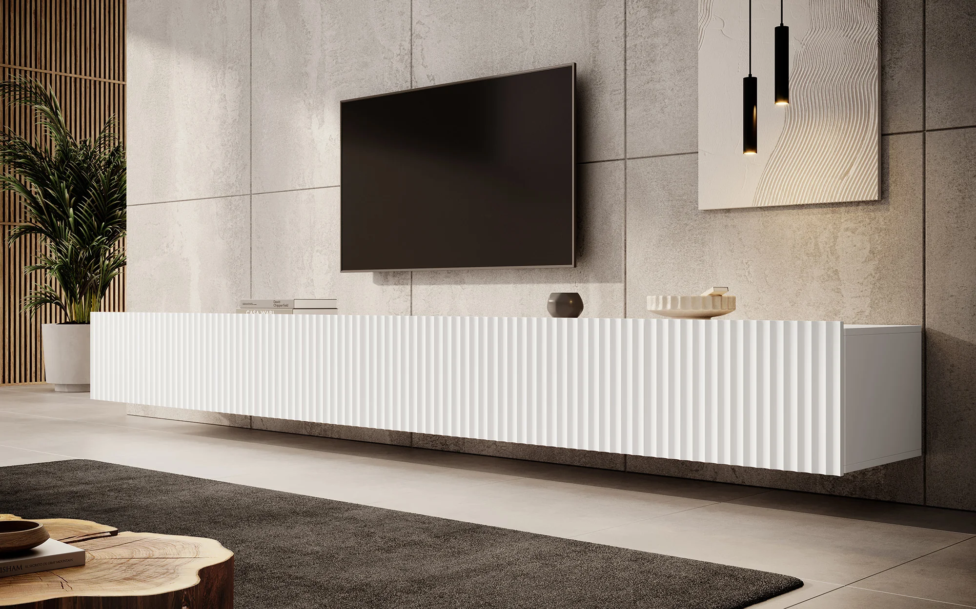 Pepinos - TV-Meubel - Wit - 300x42x33 cm