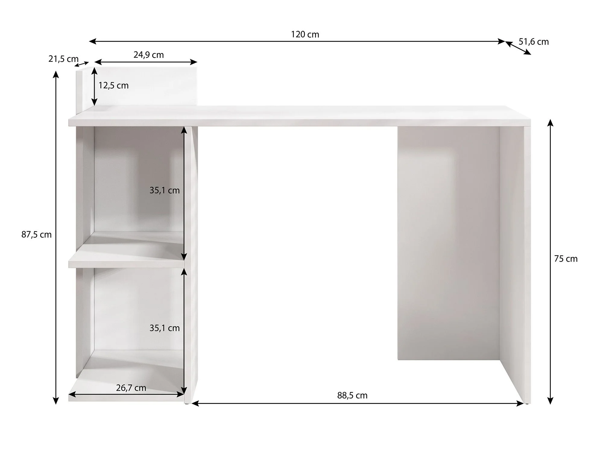 Pierre - Bureau - Zwart - 120x52 cm - Image 4