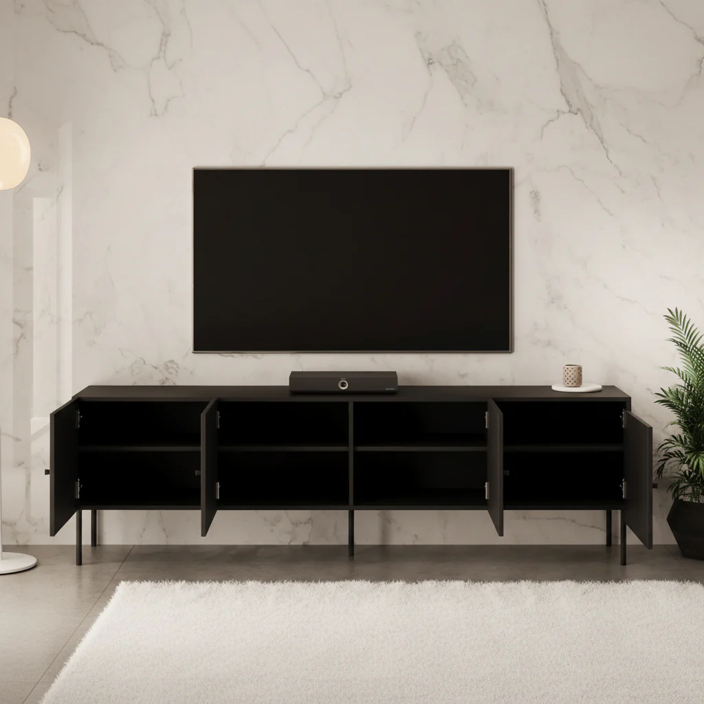 Pierson - TV-Meubel - Zwart - 201 cm - Image 3