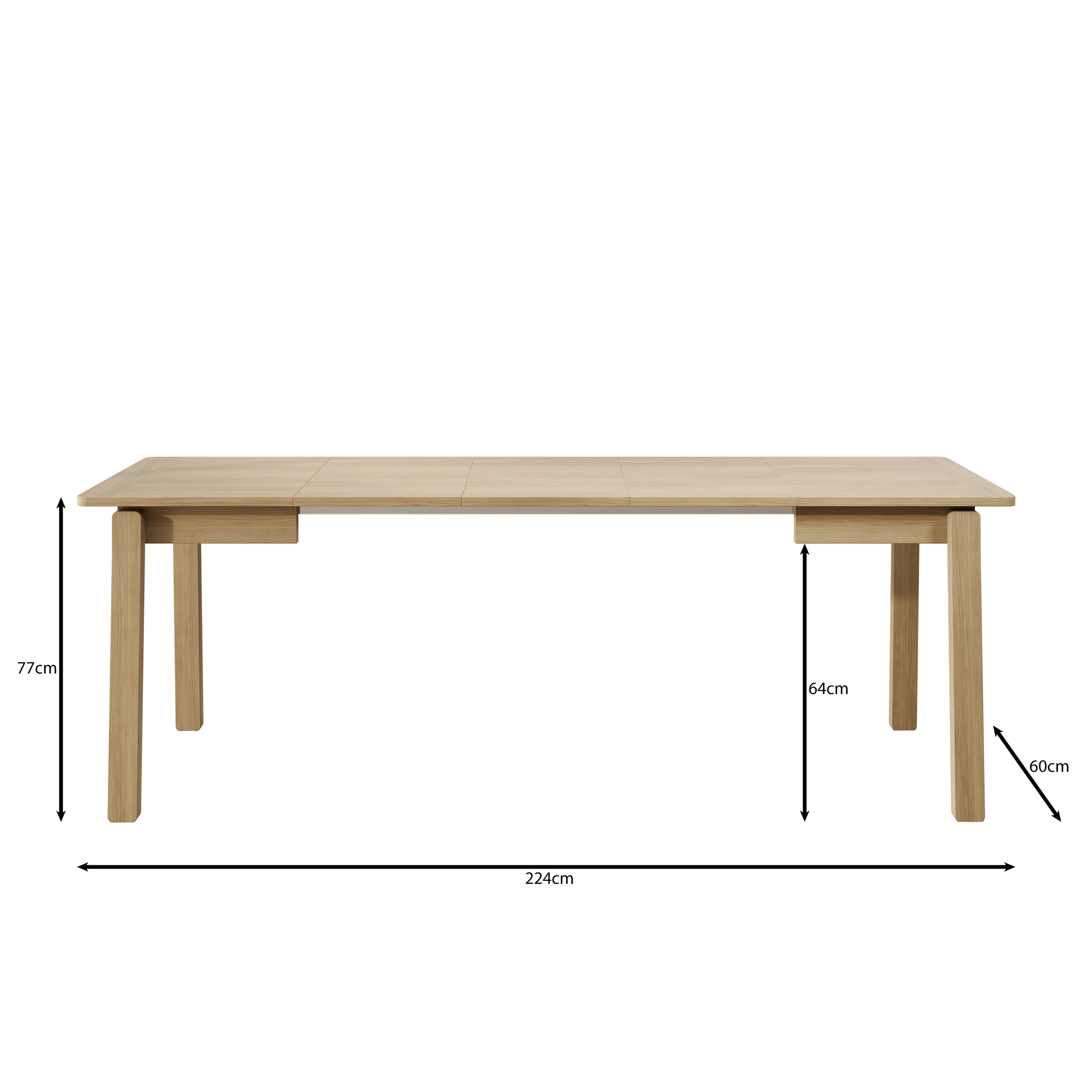 Portino - Eetkamertafel - Donker eiken - 104-224x60x77 cm - Image 8