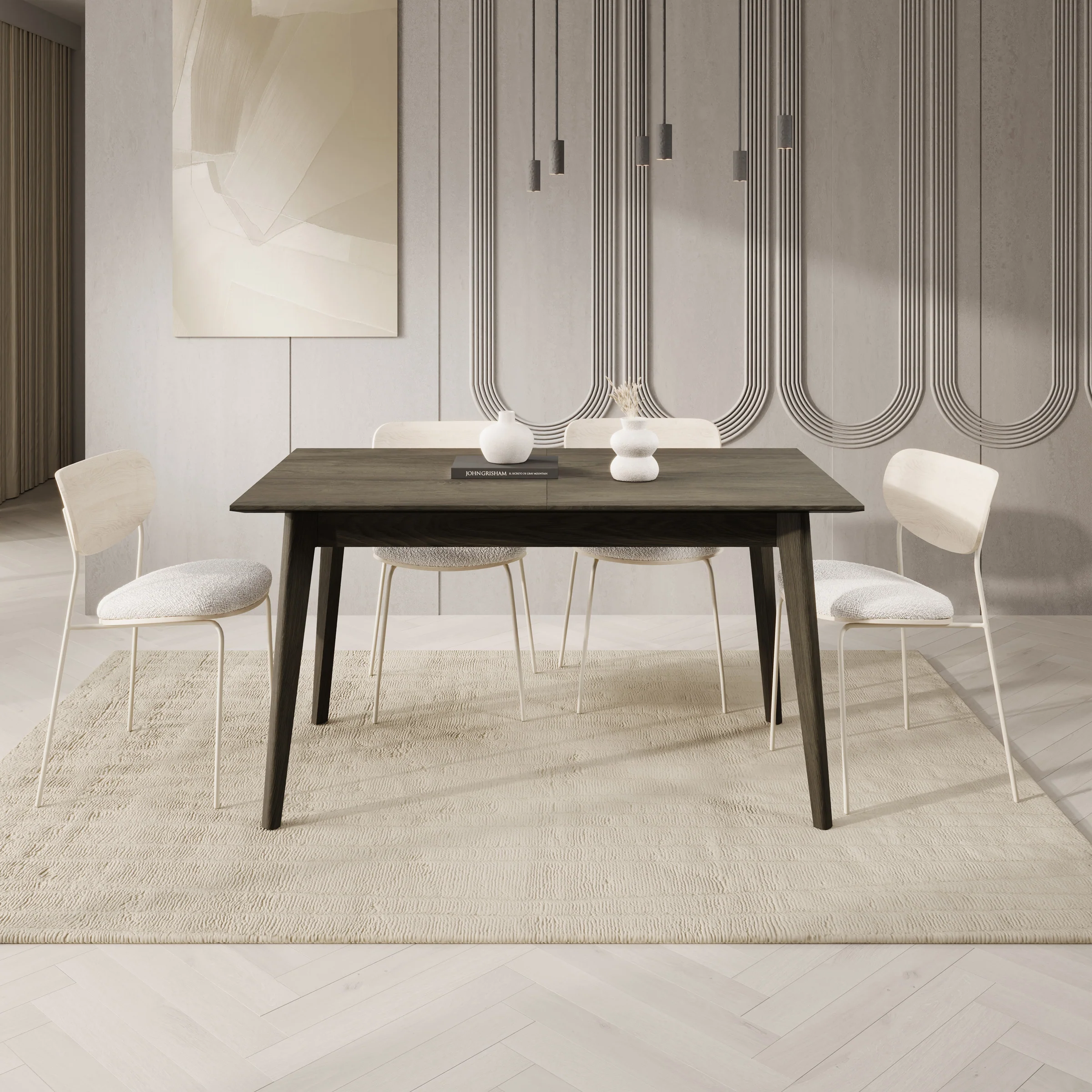Portino - Eetkamertafel - Donker eiken - 145-220x85x77 cm - Image 3