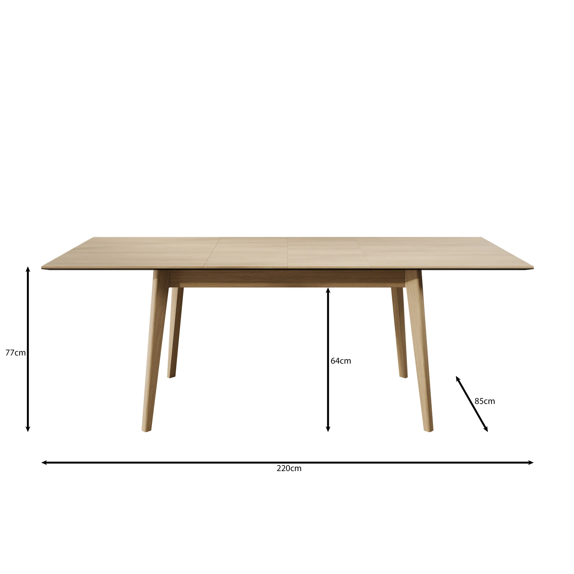 Portino - Eetkamertafel - Donker eiken - 145-220x85x77 cm - Image 6