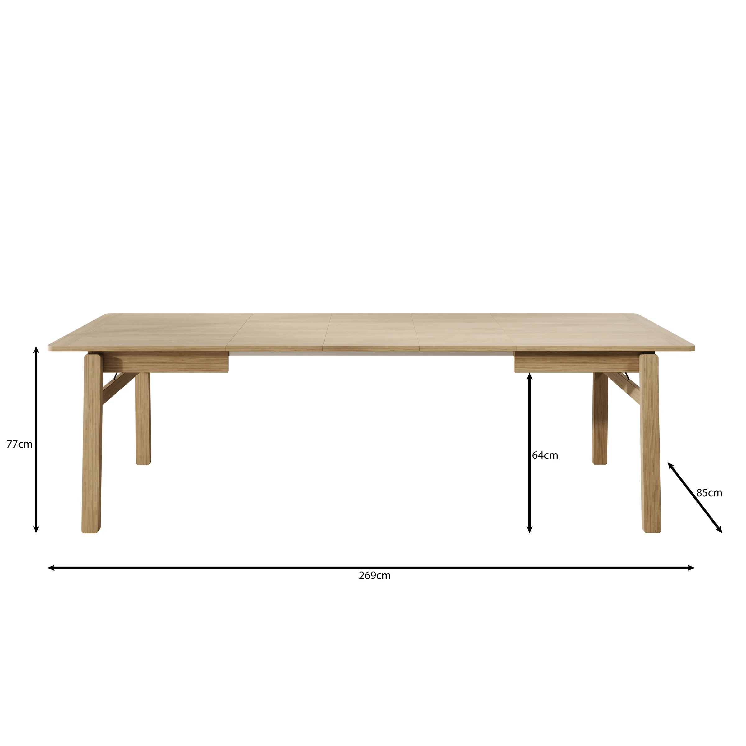 Portino - Eetkamertafel - Donker eiken - 149-269x85x77 cm - Image 8