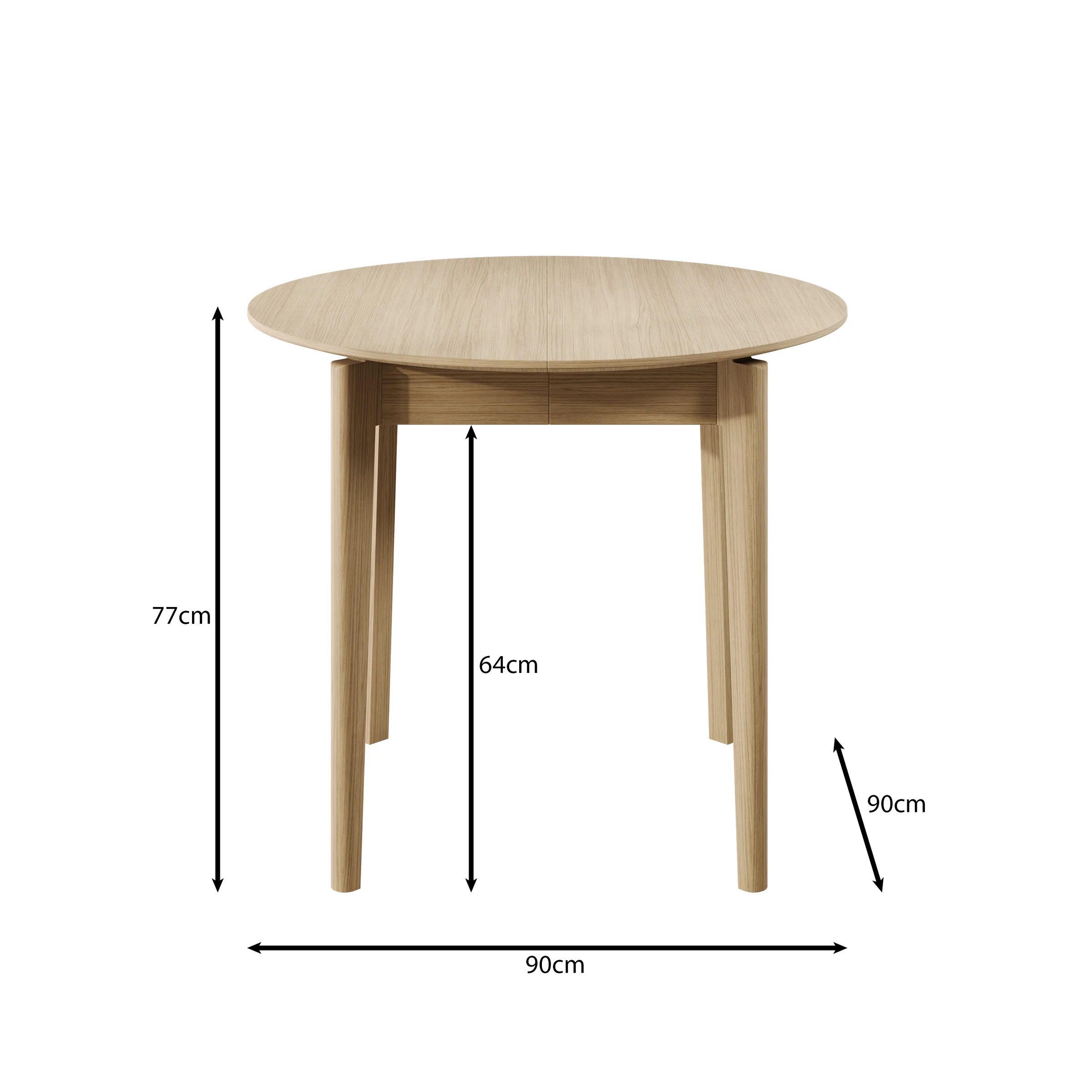 Portino - Eetkamertafel - Donker eiken - 90-210x90x77 cm - Image 7