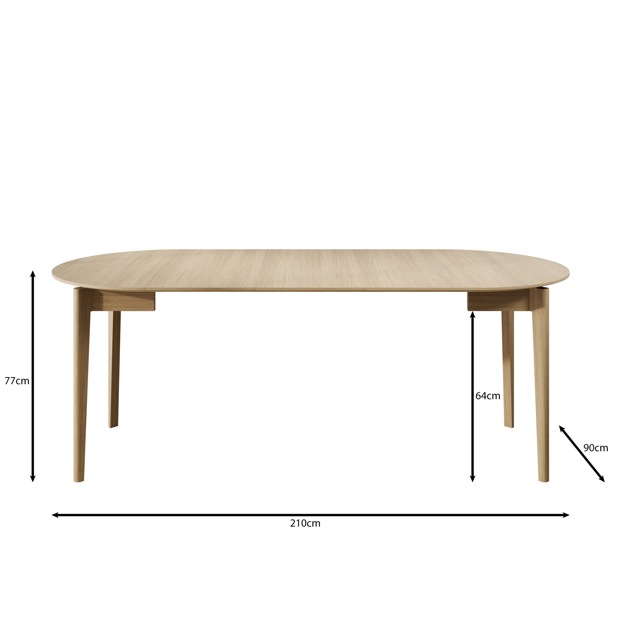Portino - Eetkamertafel - Donker eiken - 90-210x90x77 cm - Image 8