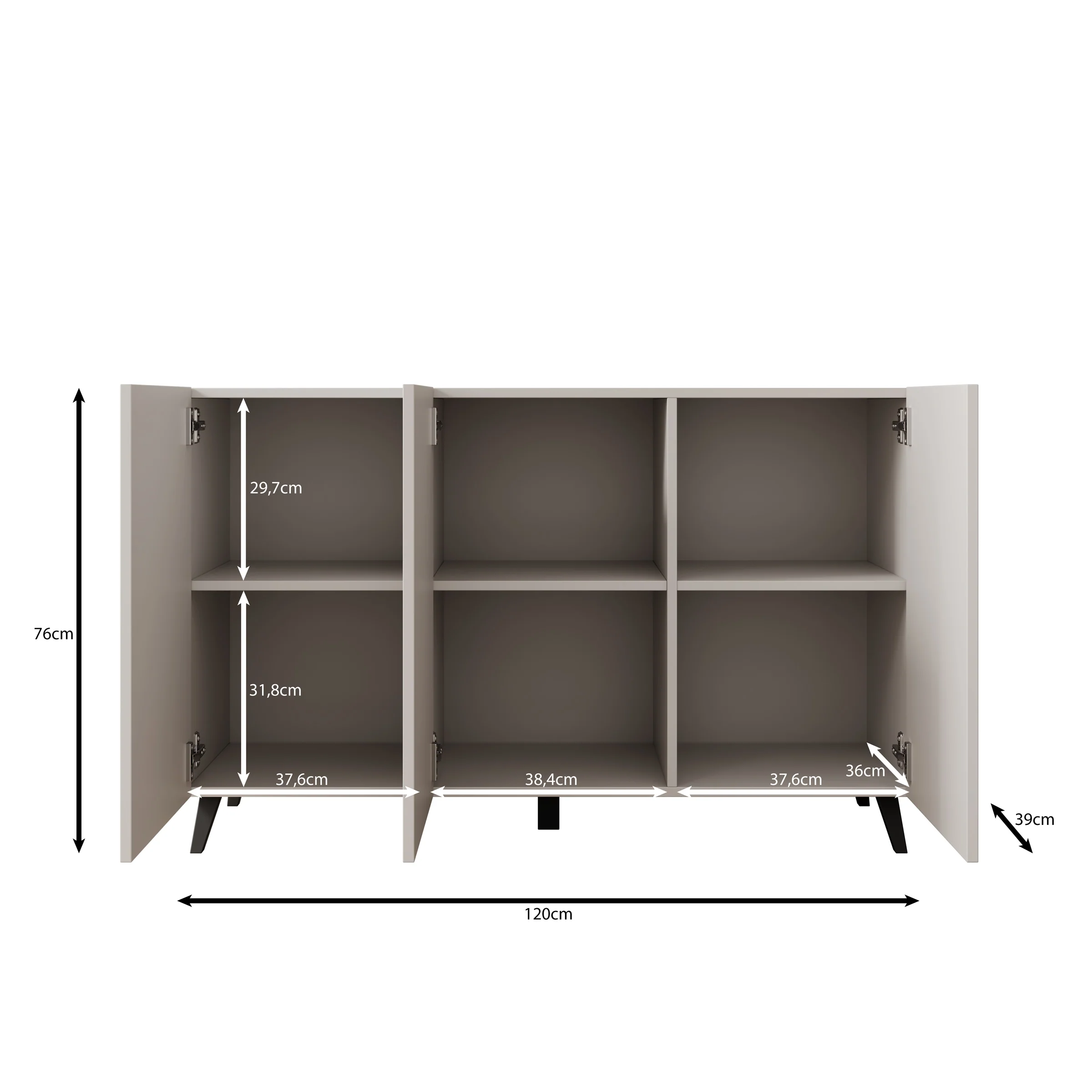 Pulse 3 - Dressoir - Zwart mat - 120x39x76 cm - Image 6