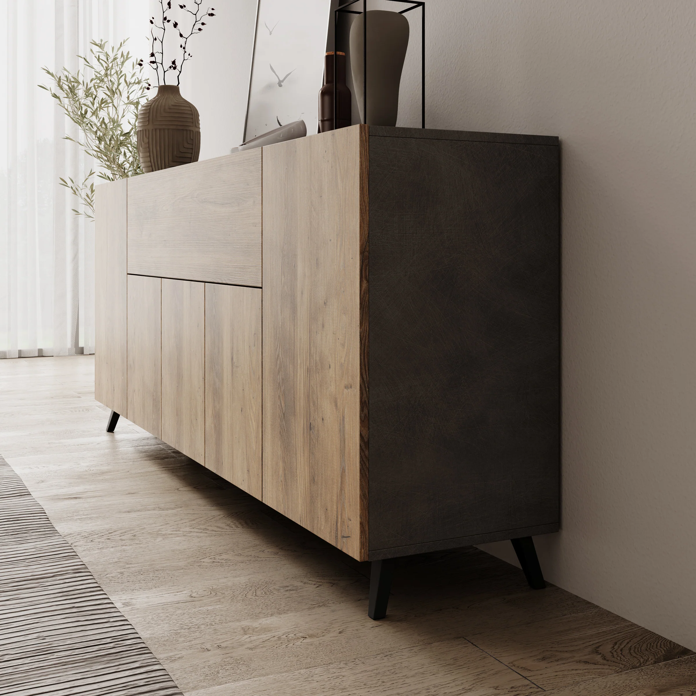 Pulse 4 - Dressoir - Eikenpatroon/Grijs - 180x39x76 cm - Image 4