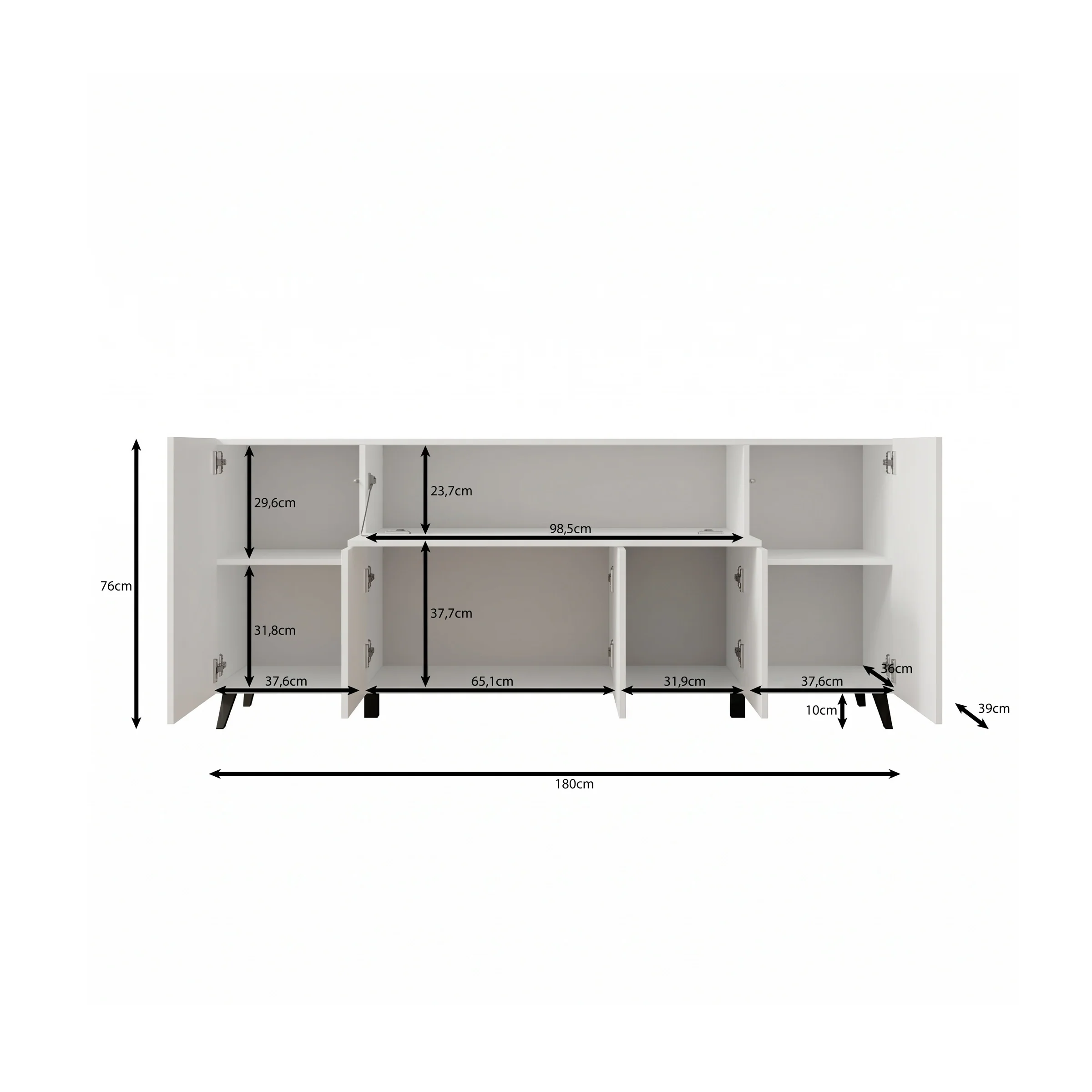 Pulse 4 - Dressoir - Wit - 180x39x76 cm - Image 6