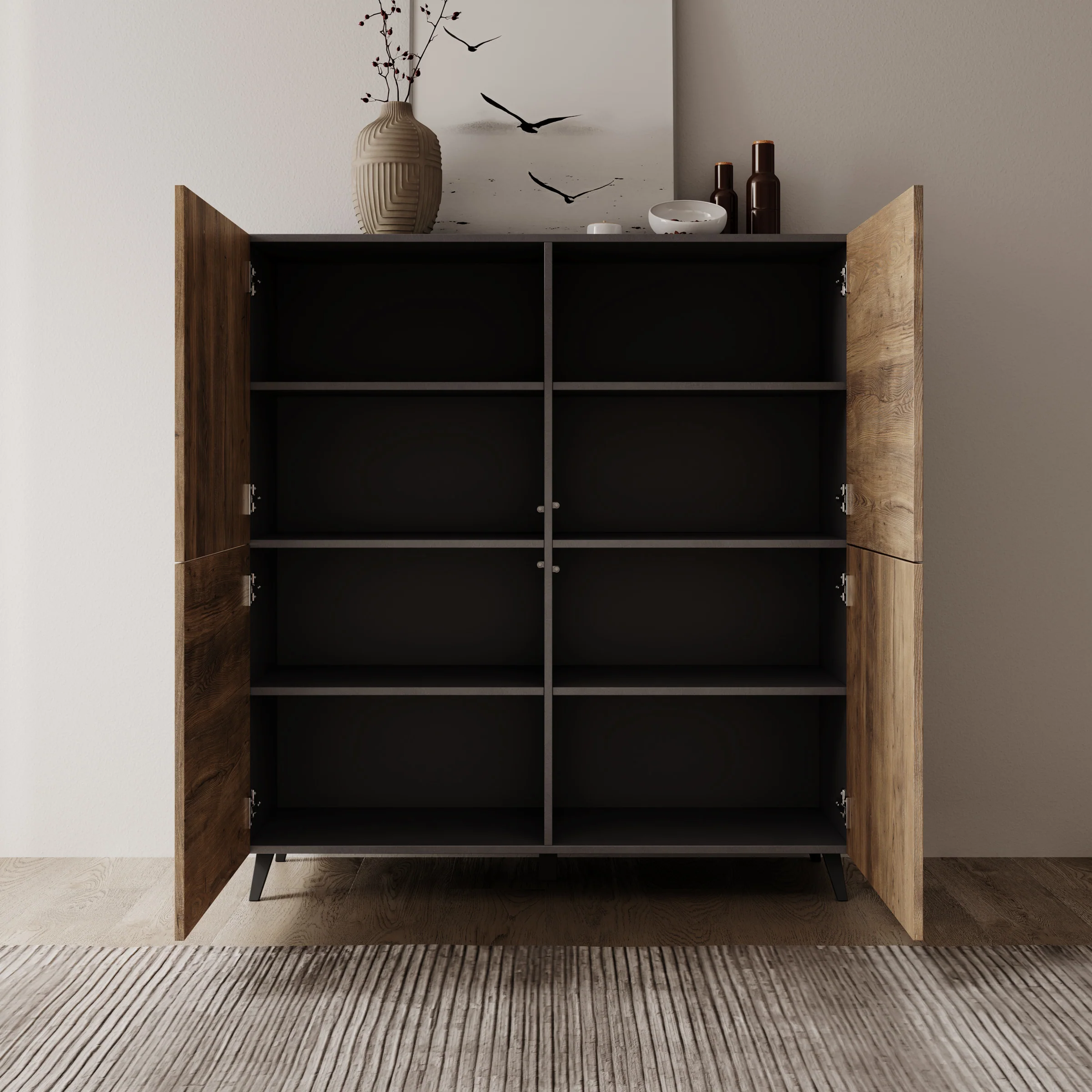 Pulse - Dressoir - Eikenpatroon/Grijs - 120x40x130 cm - Image 2