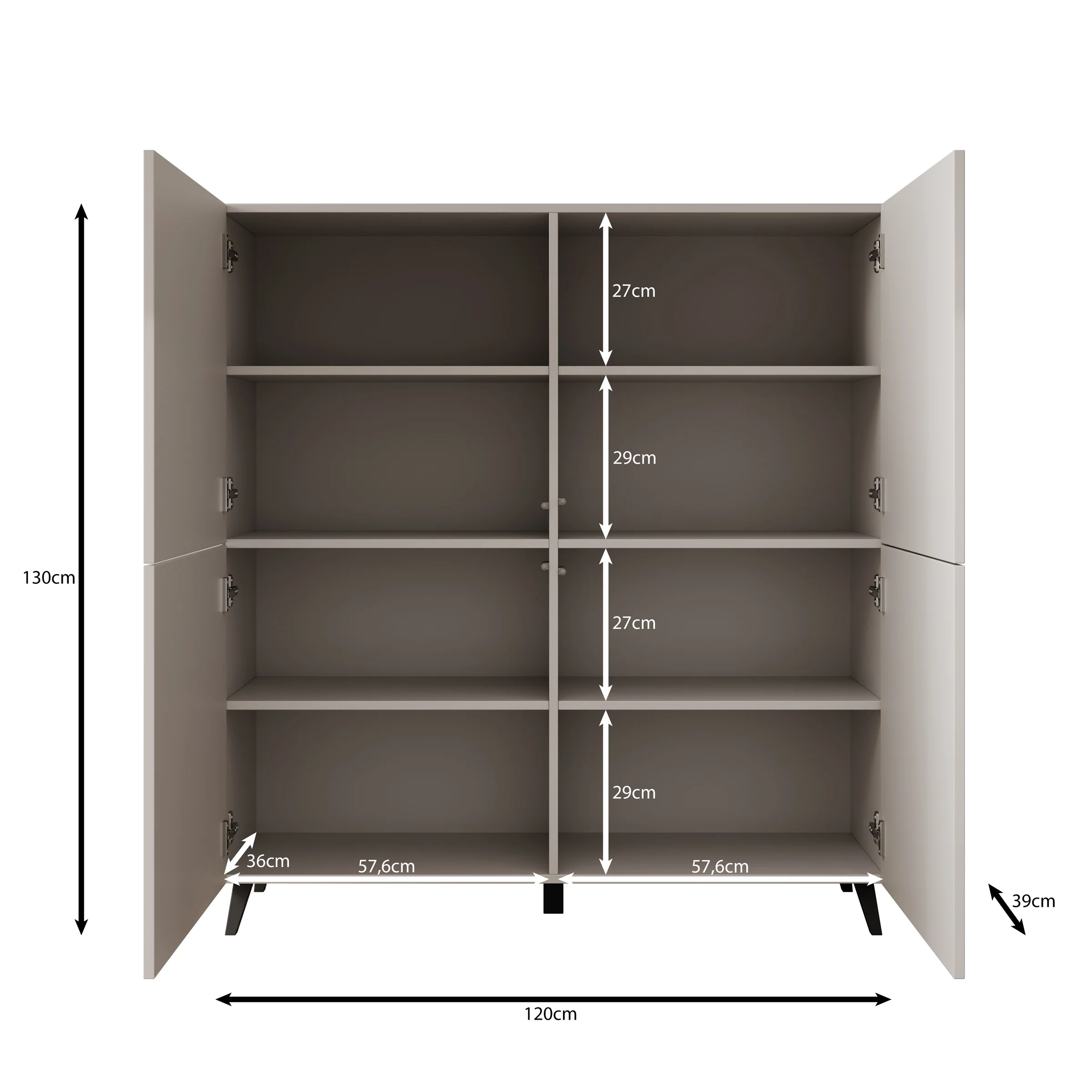 Pulse - Dressoir - Eikenpatroon/Grijs - 120x40x130 cm - Image 6