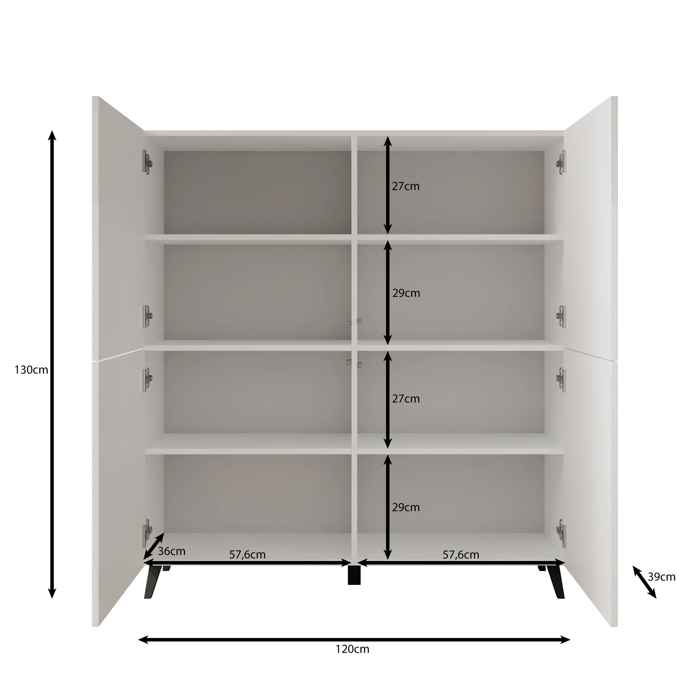 Pulse - Dressoir - Wit - 120x40x130 cm - Image 6