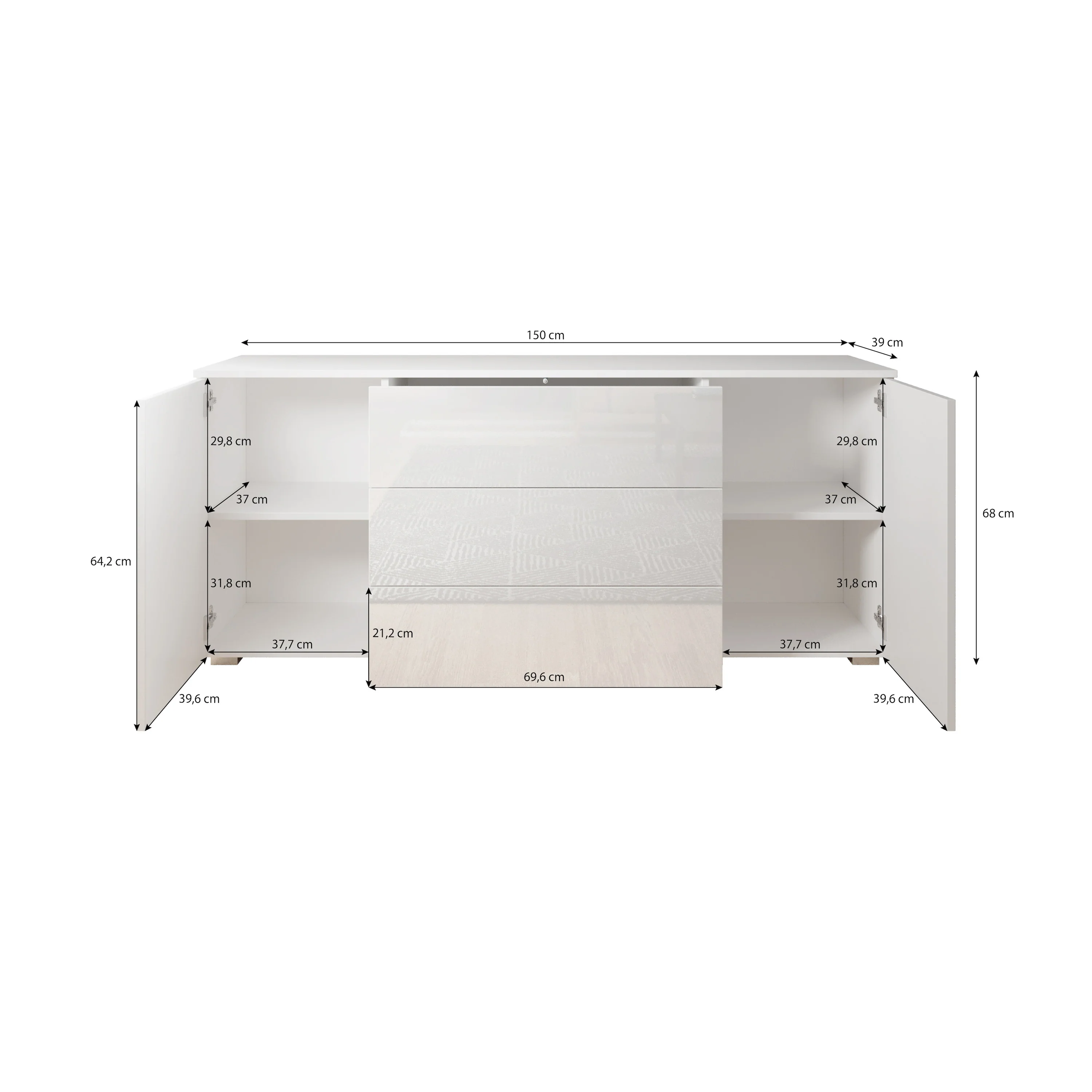 Pure - Dressoir - Beige - 150x39x68 cm - Image 5