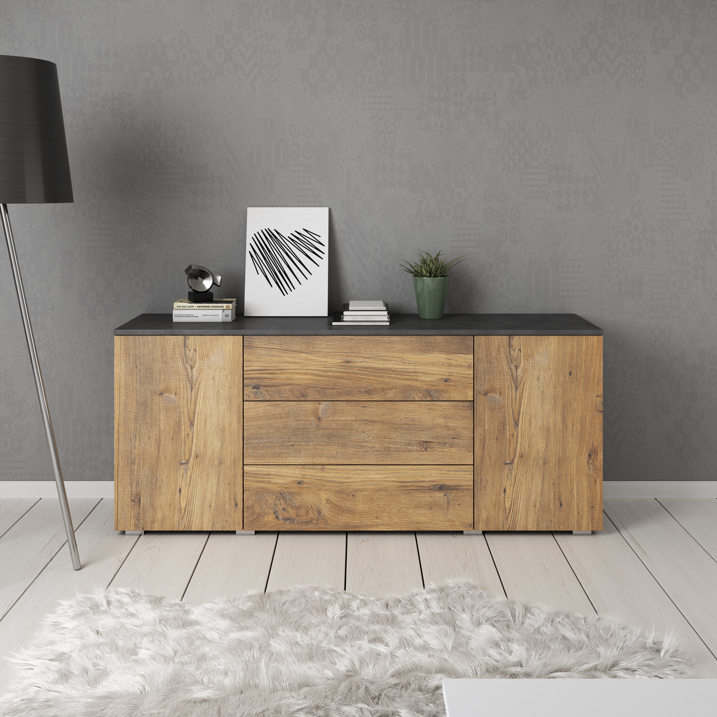 Pure - Dressoir - Eiken/Grijs - 150x39x68 cm - Image 3