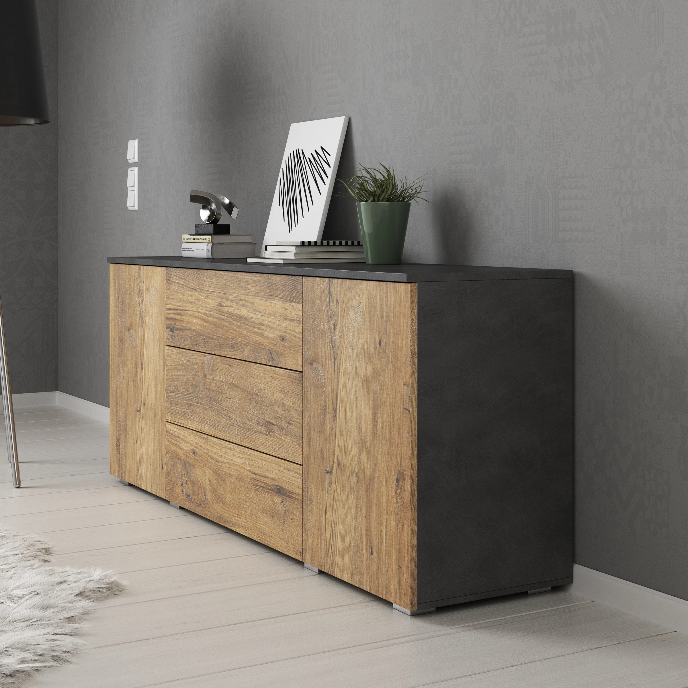 Pure - Dressoir - Eiken/Grijs - 150x39x68 cm - Image 4
