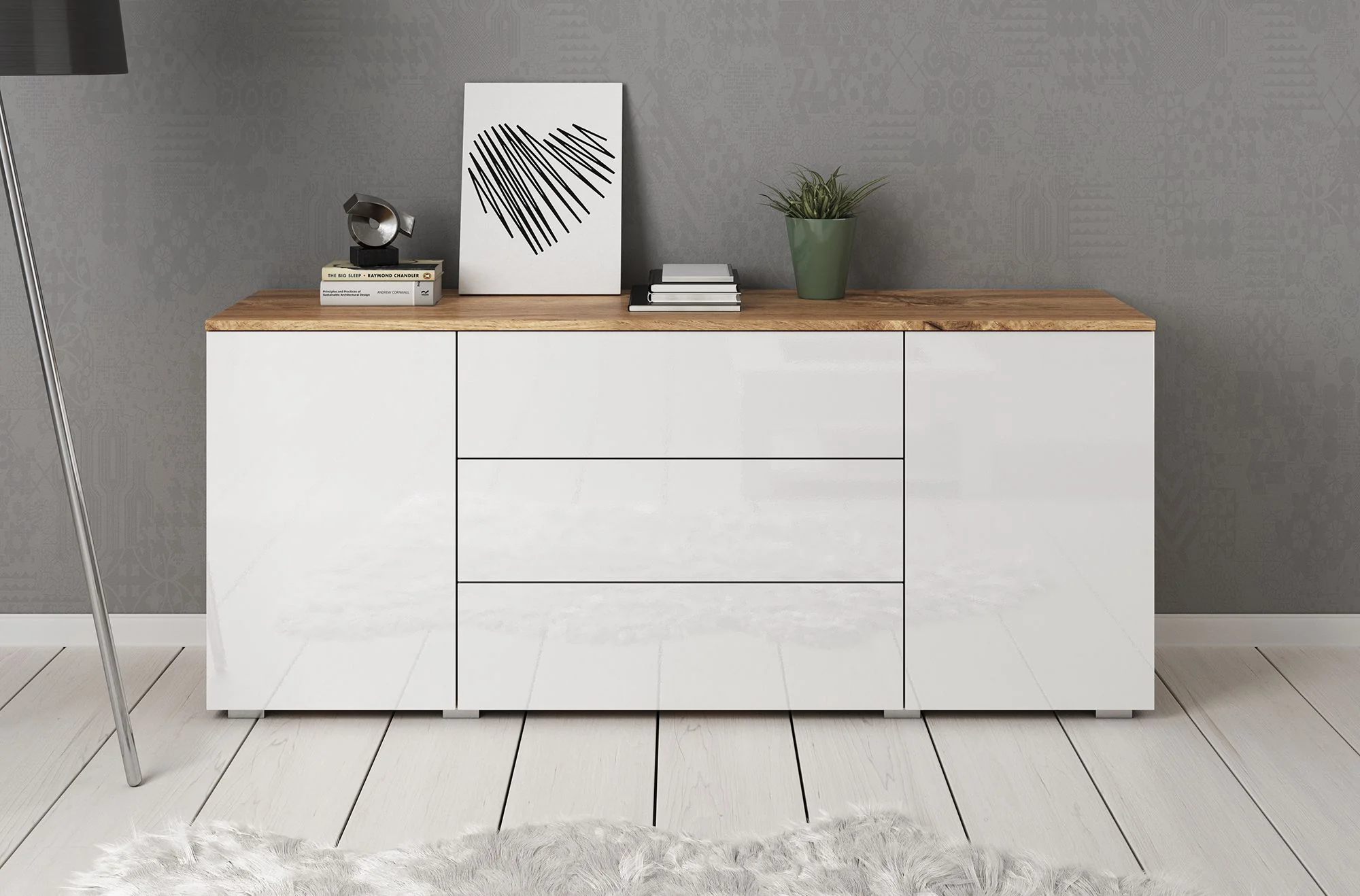 Pure - Dressoir - Wit/eiken - 150x39x68 cm - Image 2