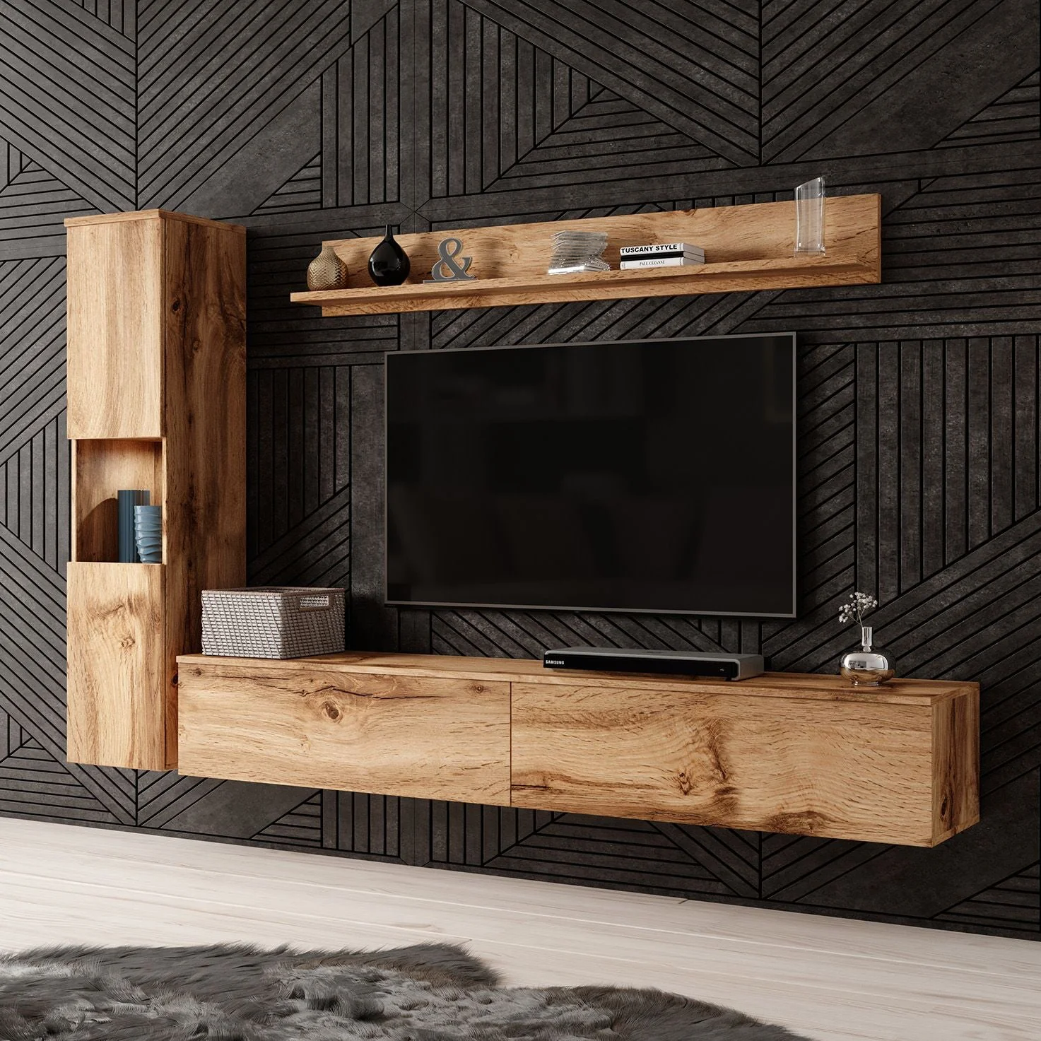 Pure - Wandmeubel - Eiken - 180x33x32 cm