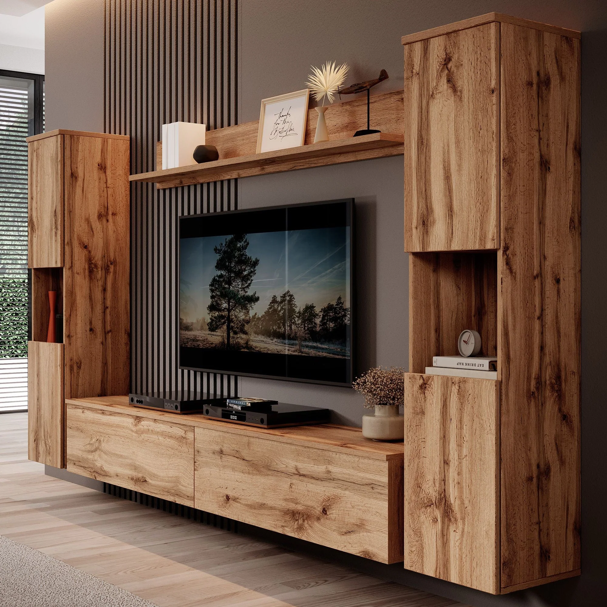 Pure XL - Wandmeubel - Eiken - 180x33x130 cm - Image 7