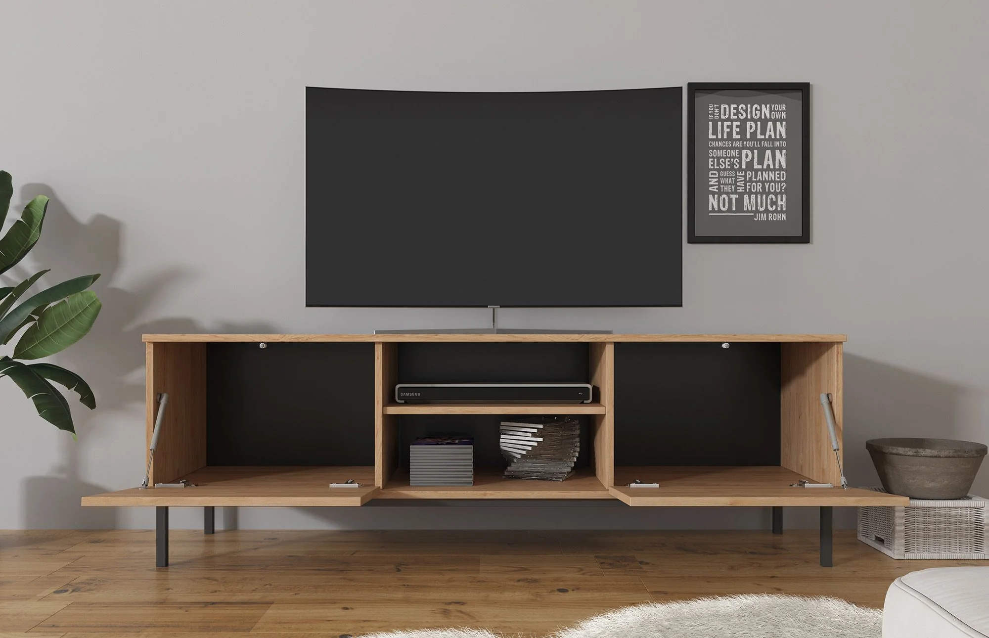 Queen - TV-Meubel - Eiken - 150x41x50 cm - Image 2