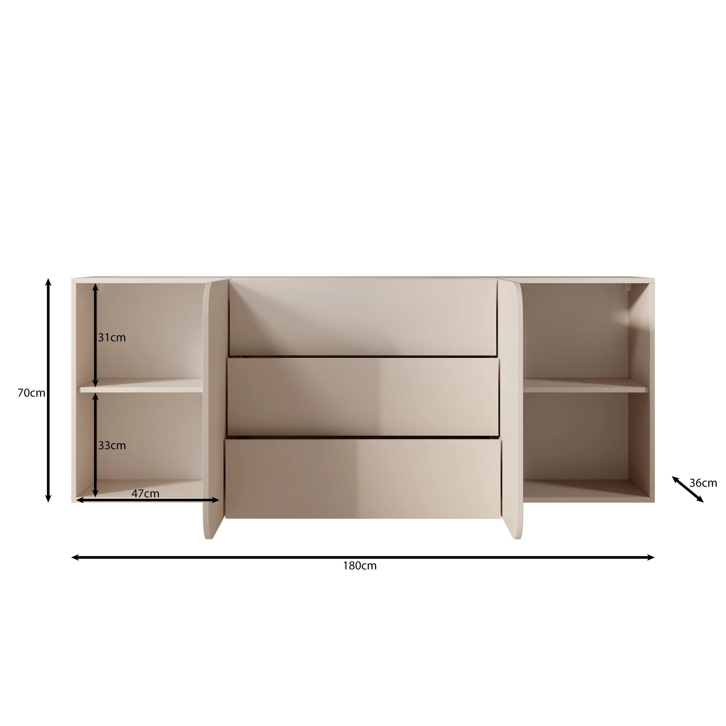 Renalto - Dressoir - Beige - 180x36x70 cm - Image 5