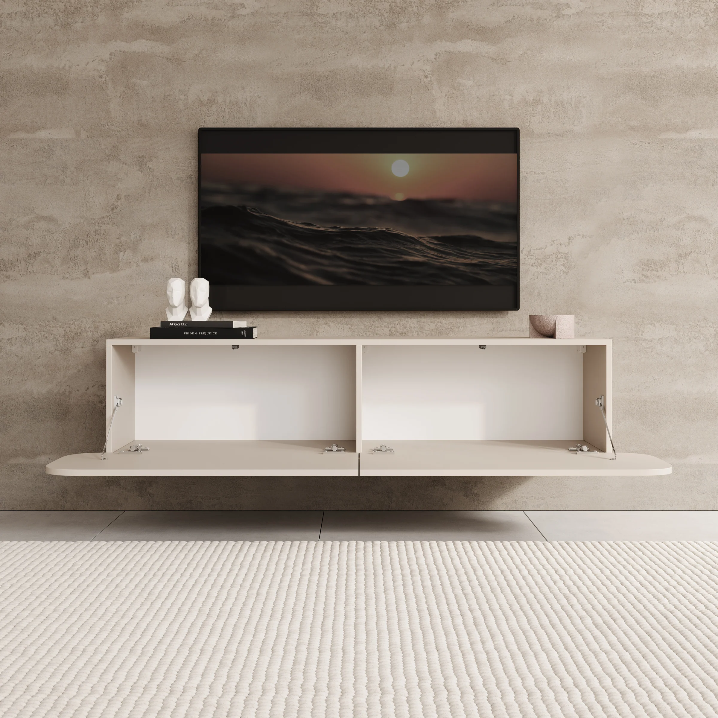 Renalto - TV-Meubel - Beige - 140x36x34 cm - Image 2
