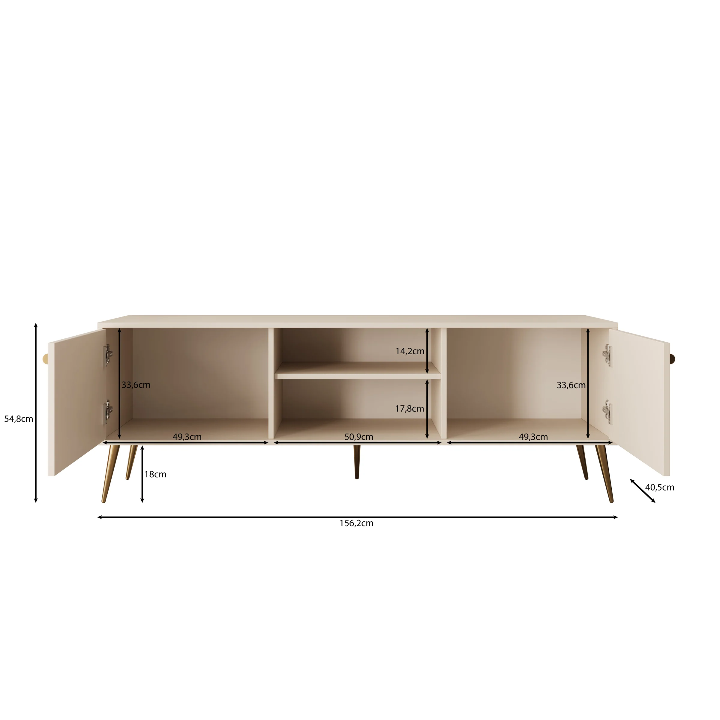 Reunion - TV-Meubel - Beige - 156x41x55 cm - Image 6