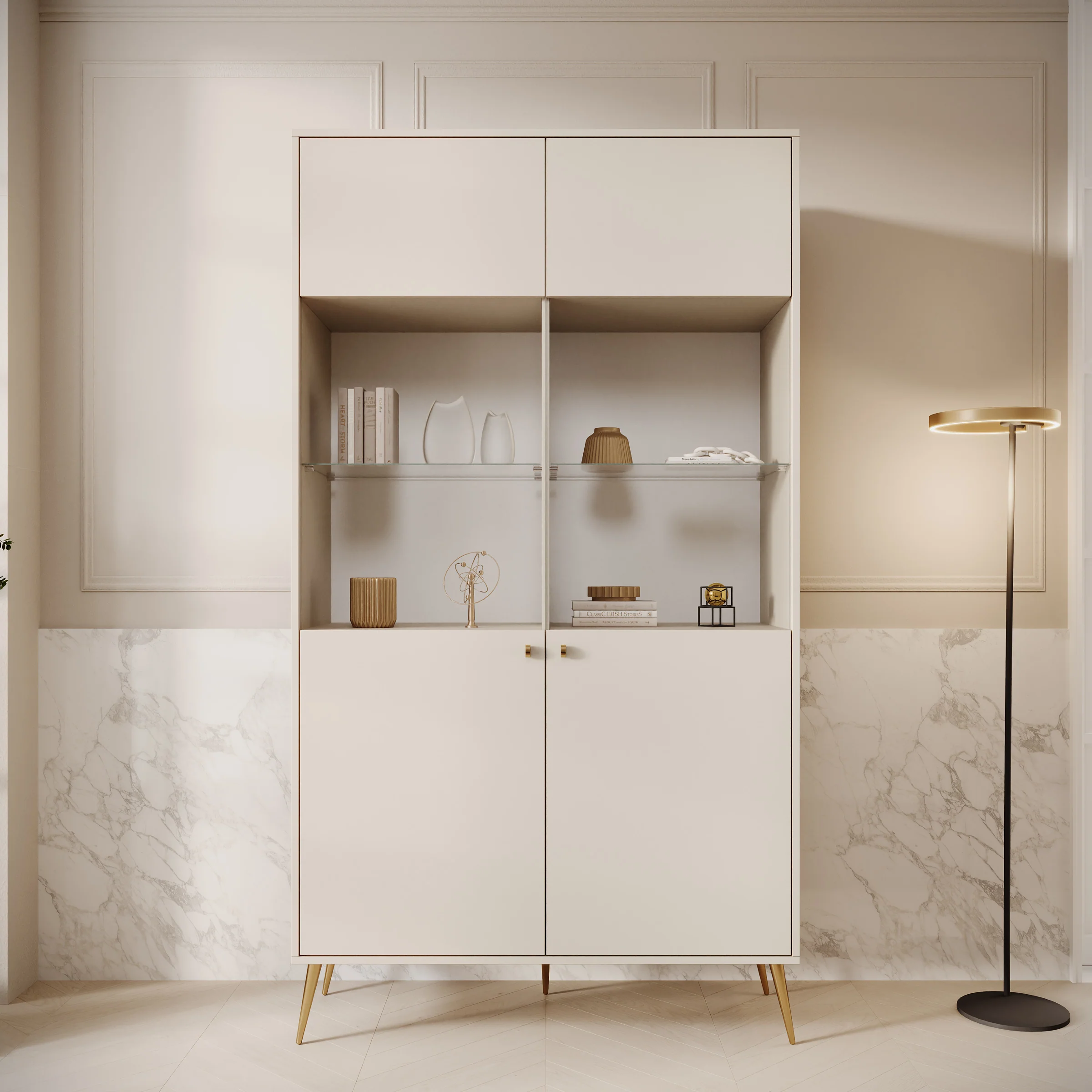Reunion - Vitrinekast - Beige - 106x41x191 cm - Image 3