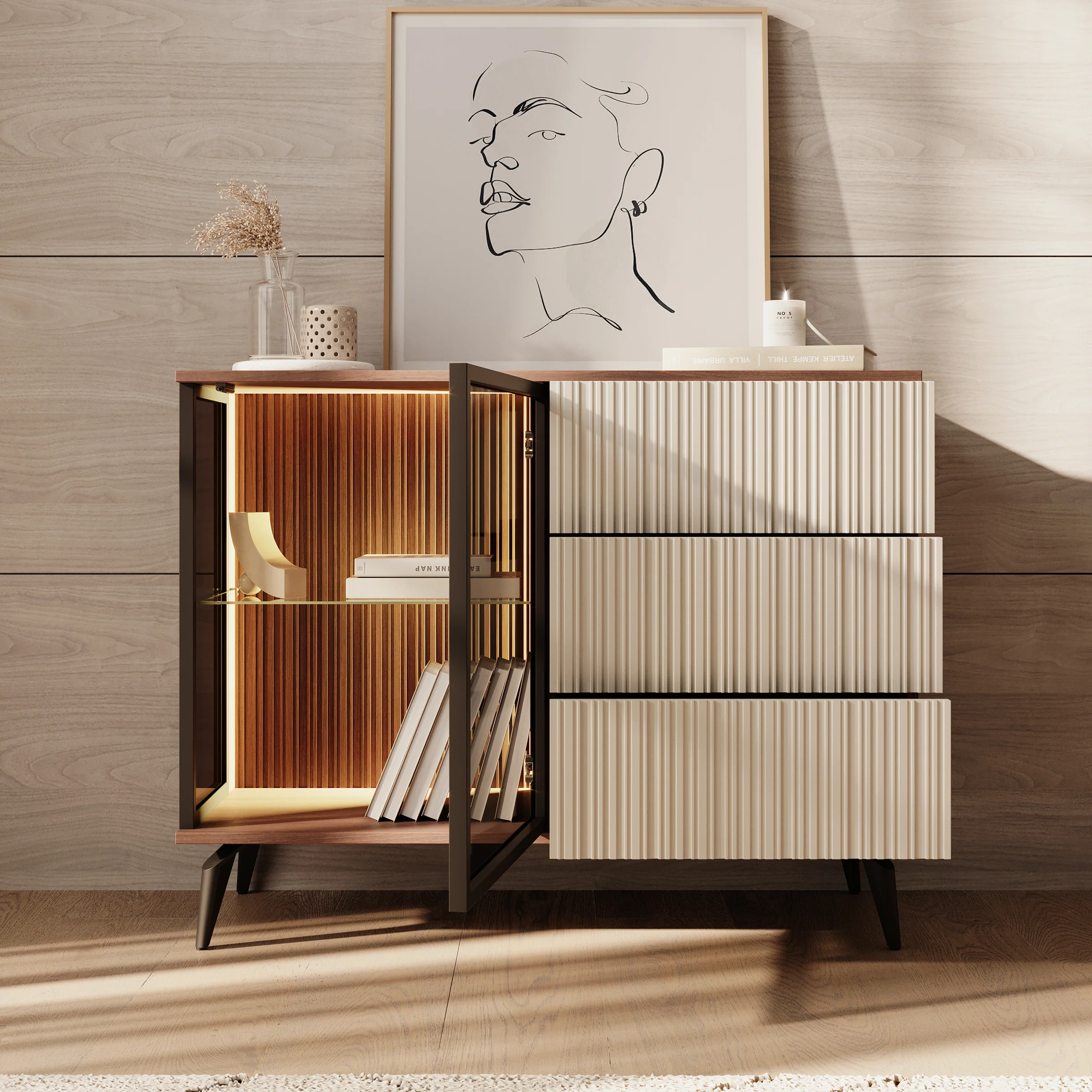 Riverhead - Dressoir - Beige/Eiken - 103x39x80 cm - Image 2