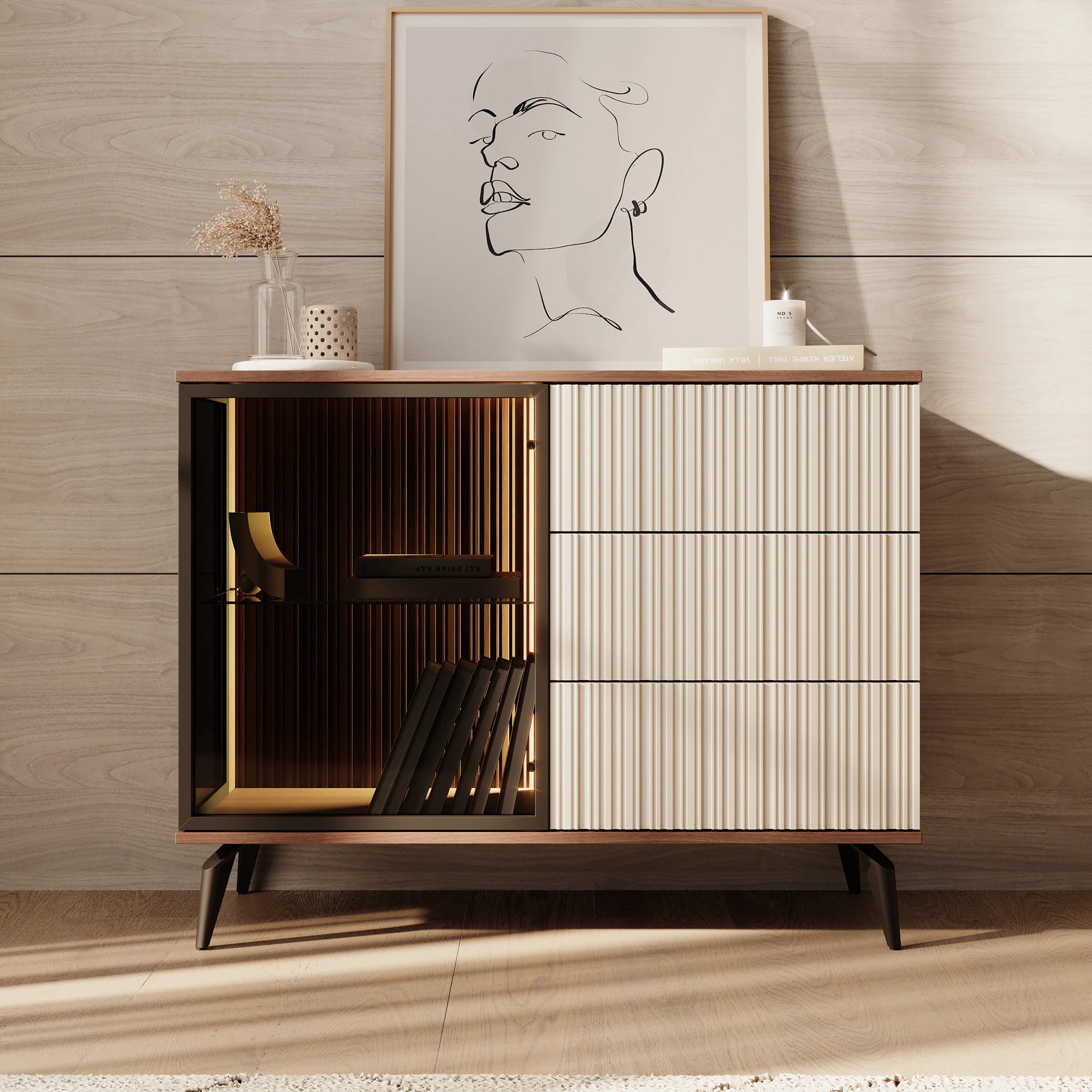 Riverhead - Dressoir - Beige/Eiken - 103x39x80 cm - Image 3