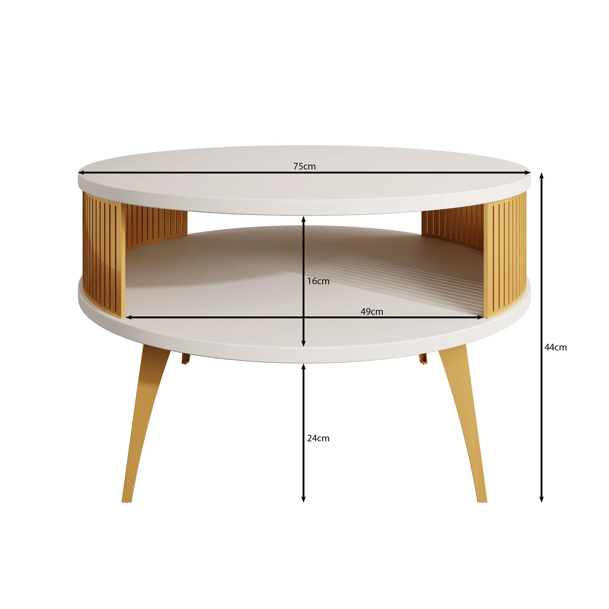 Roslyn - Salontafel - Beige - 75x75x44 cm - Image 3