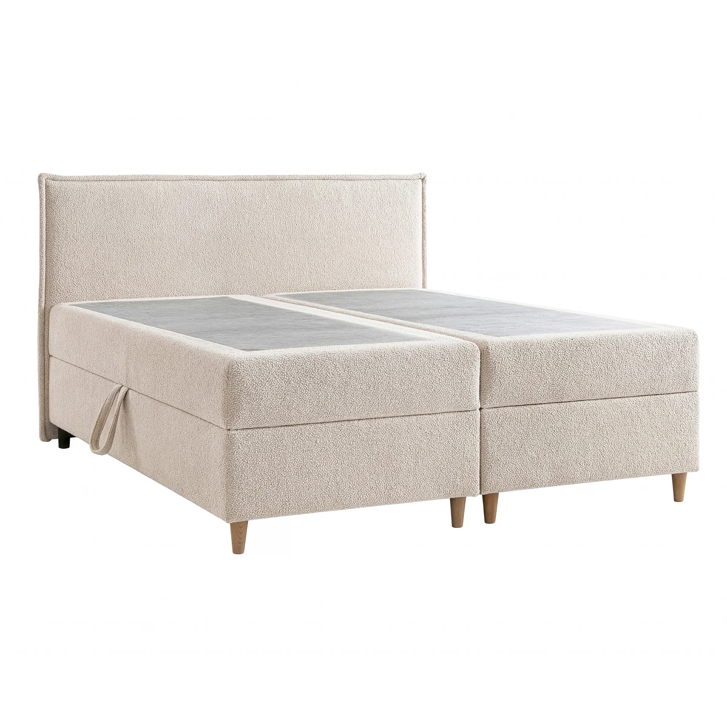 Saku - Boxspring met opbergruimte -  Stof beige - 160x200 cm - Image 5