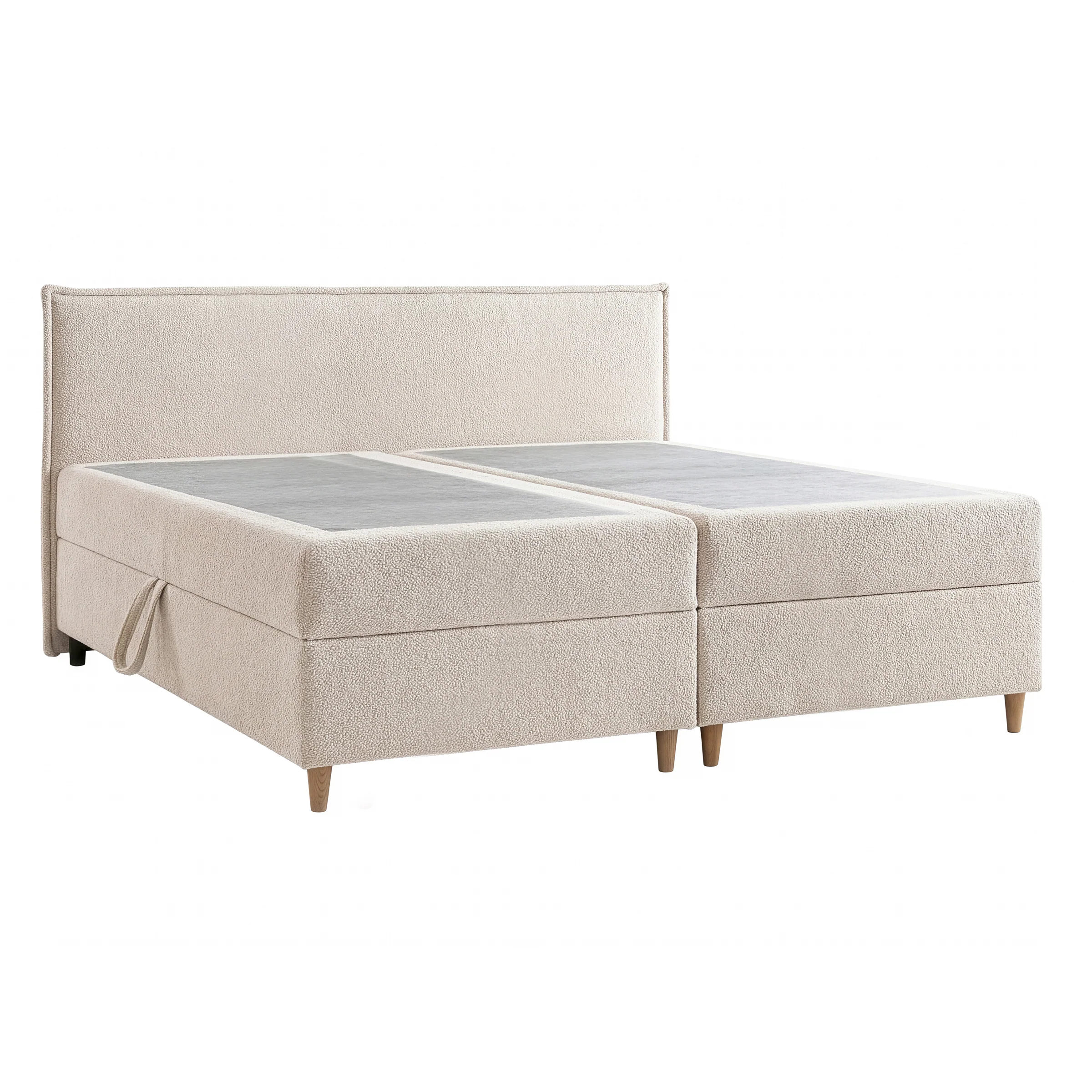 Saku - Boxspring met opbergruimte -  Stof beige - 180x200 cm - Image 5
