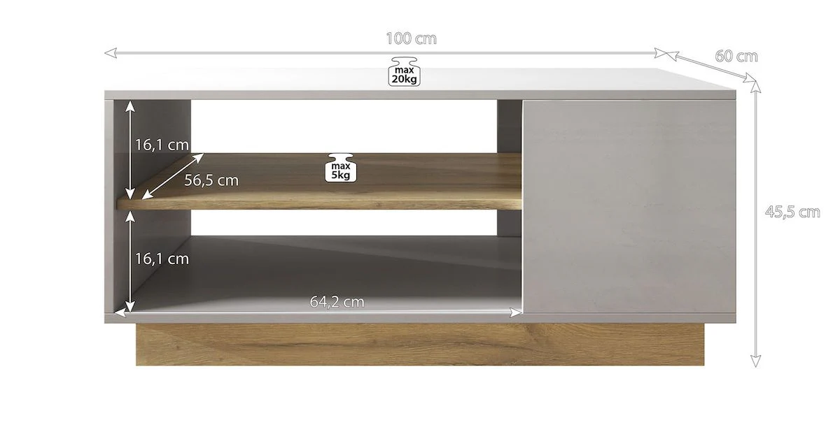 Ashley - Salontafel - Eiken/grijs - Image 2