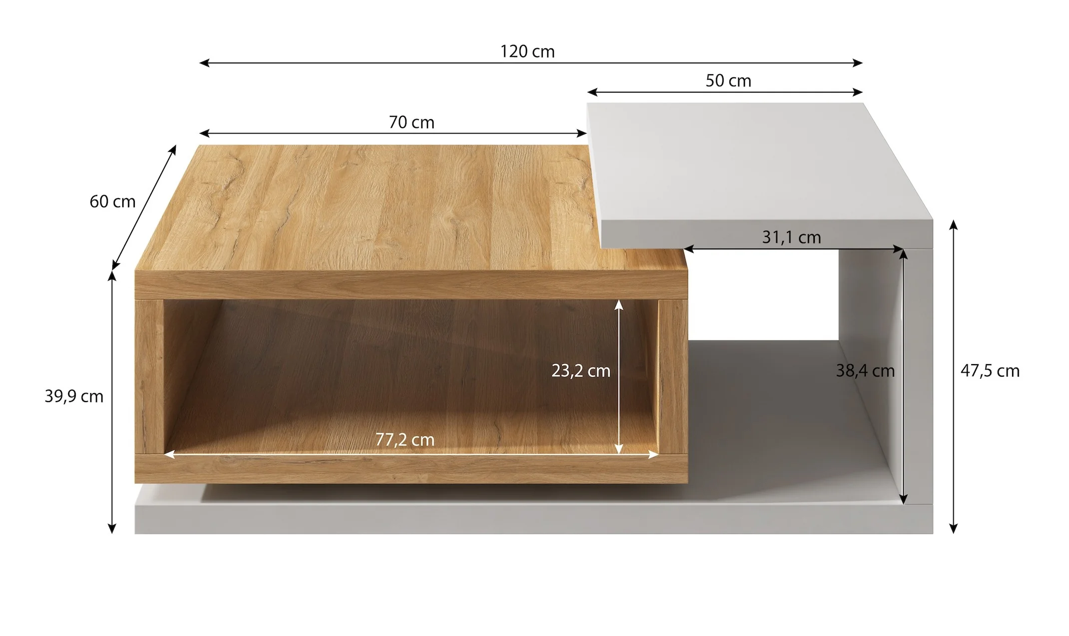 Bello - Salontafel - Betonlook/wit - Image 3
