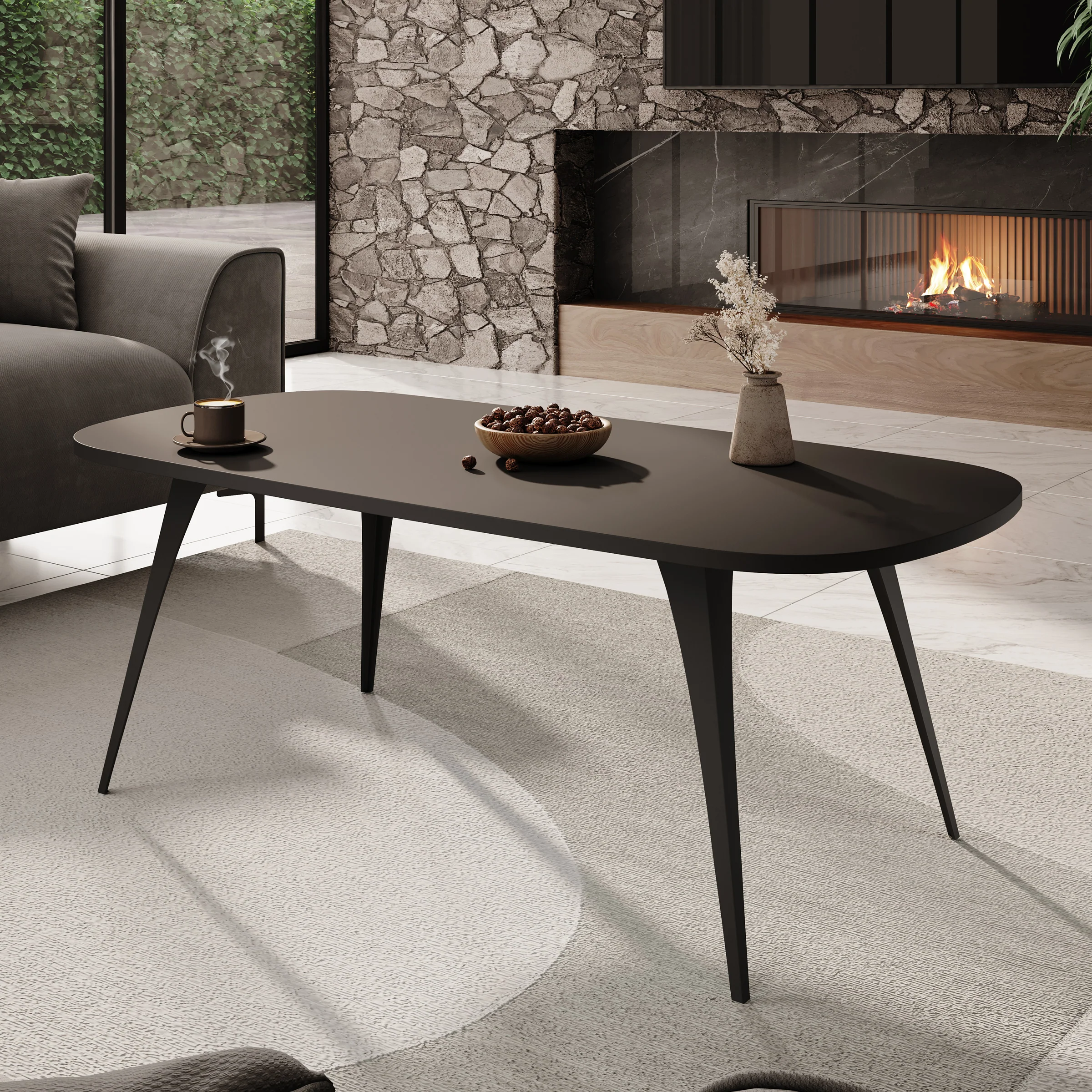 Flix - Salontafel - Zwart - 120x60x45 cm
