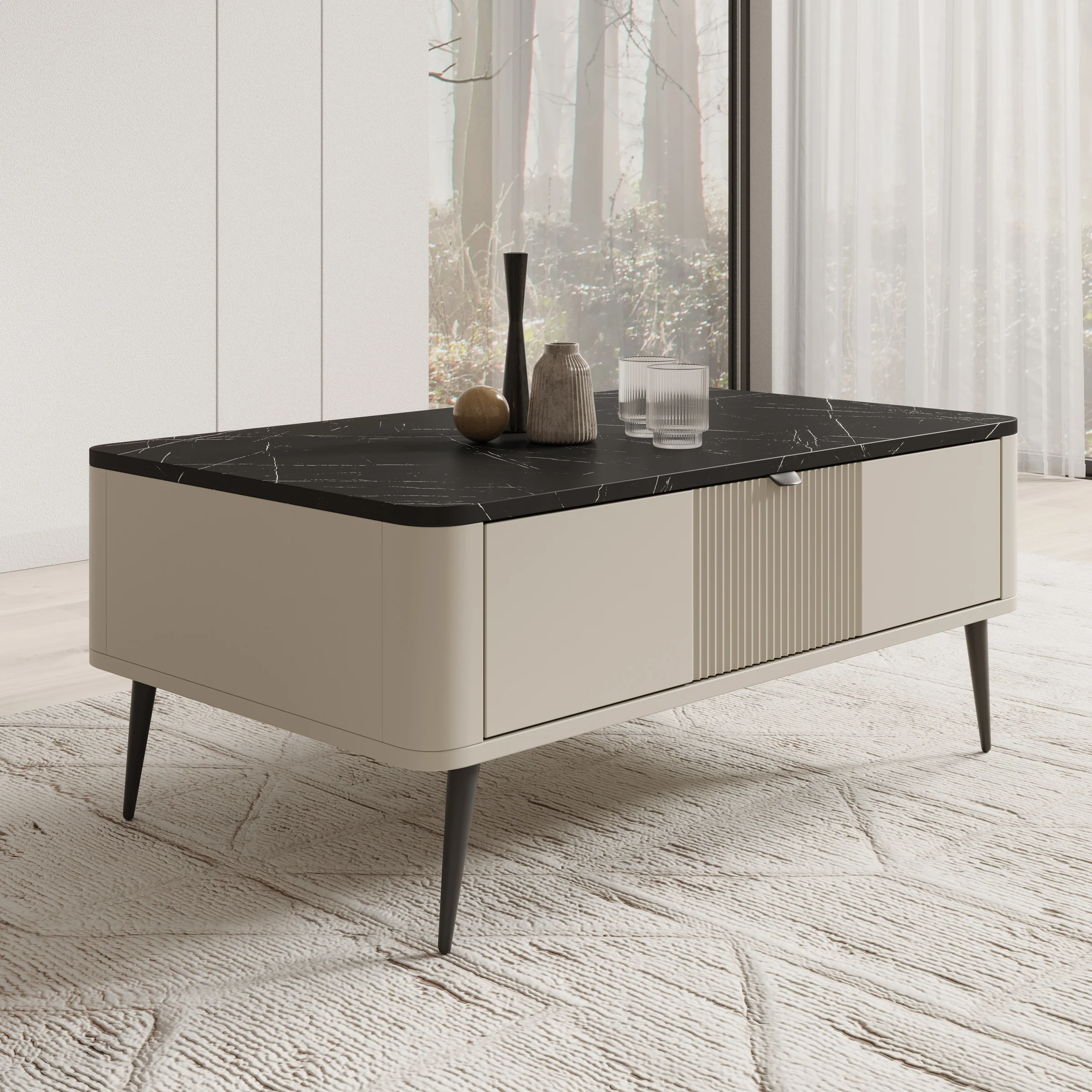 Mace - Salontafel - Beige - 100x60x42 cm