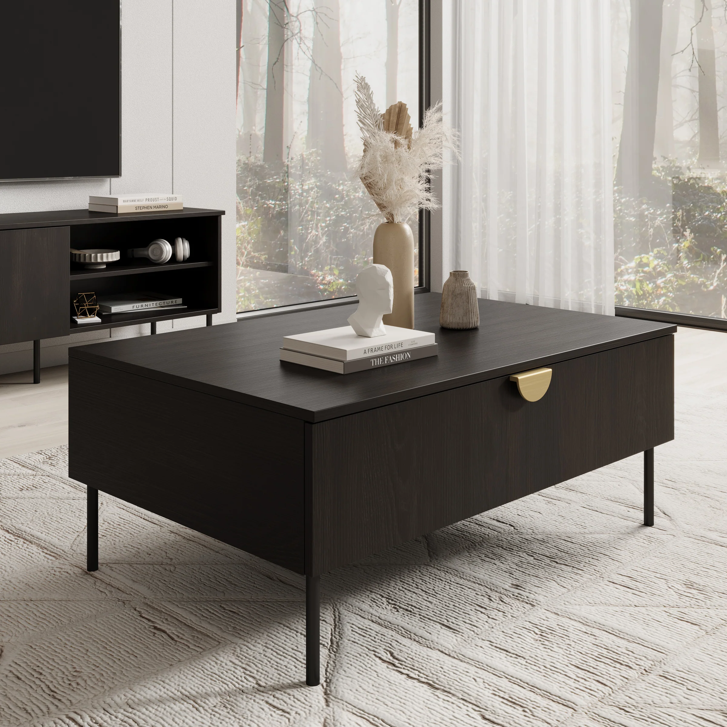 Monor - Salontafel - Zwart - 100x66x42 cm
