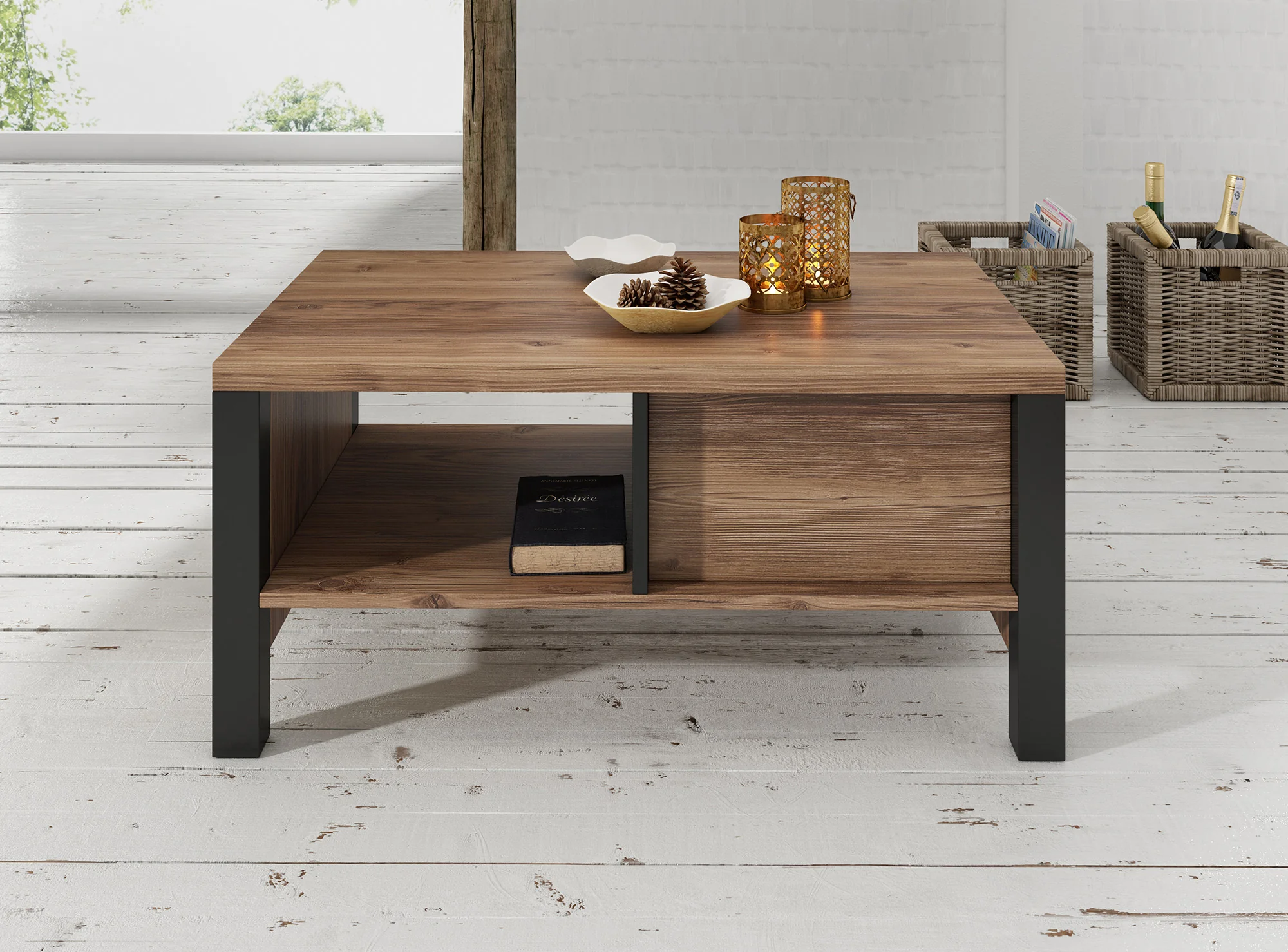 Olivia - Salontafel met lade - Zwart/eiken - Image 3