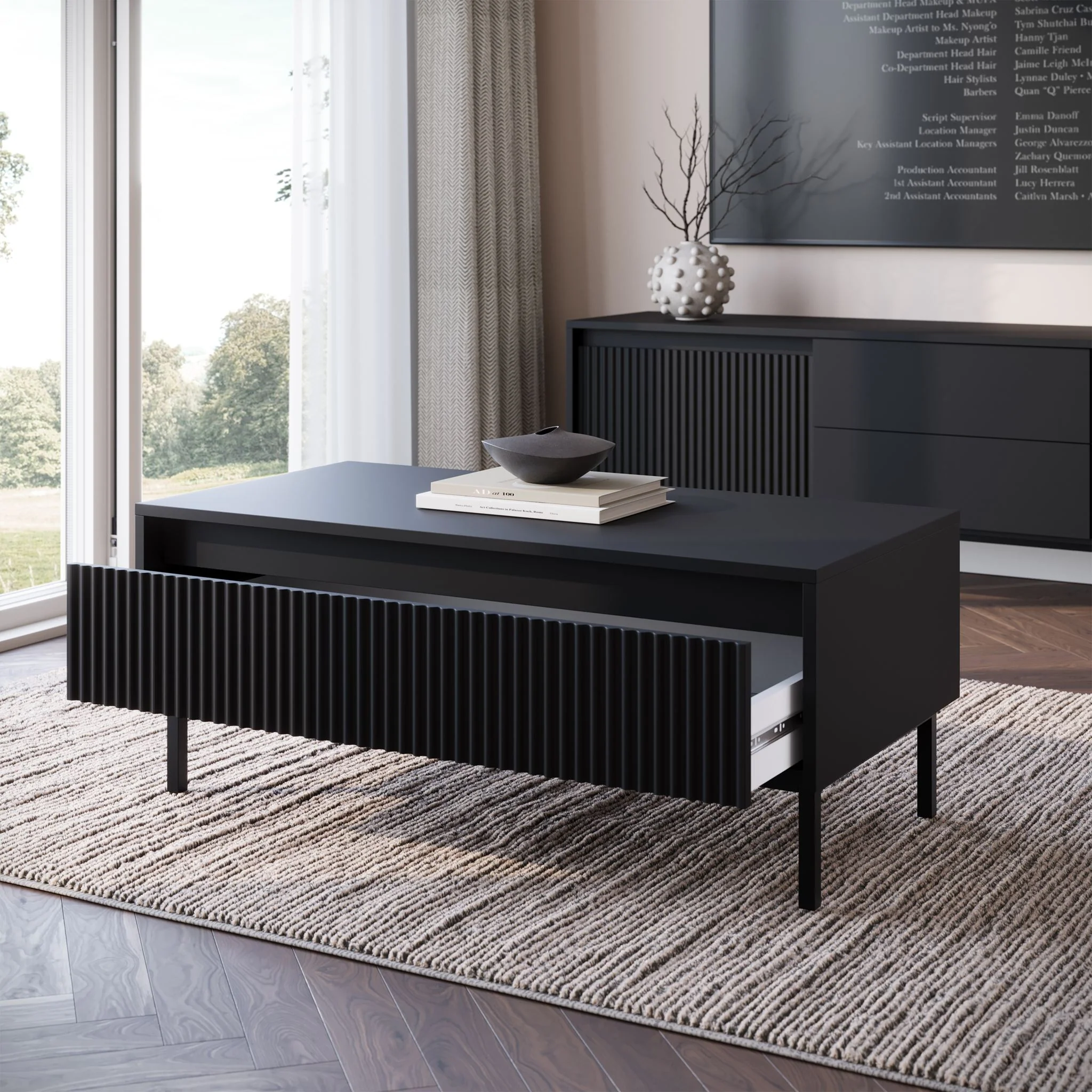 Orvana - Salontafel met lade - Zwart - Image 3